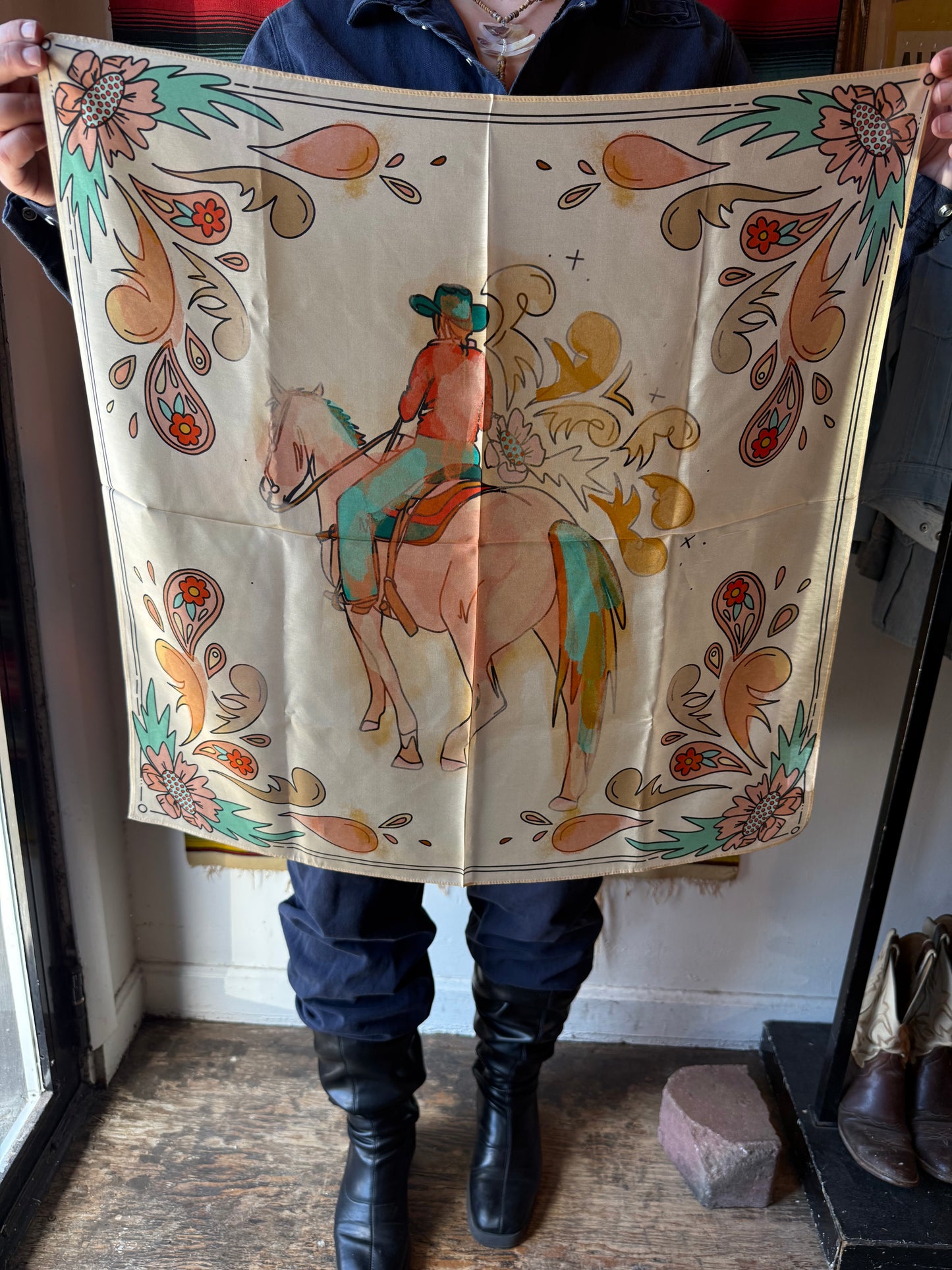 Summer Ride Western Silk Bandana Scarf