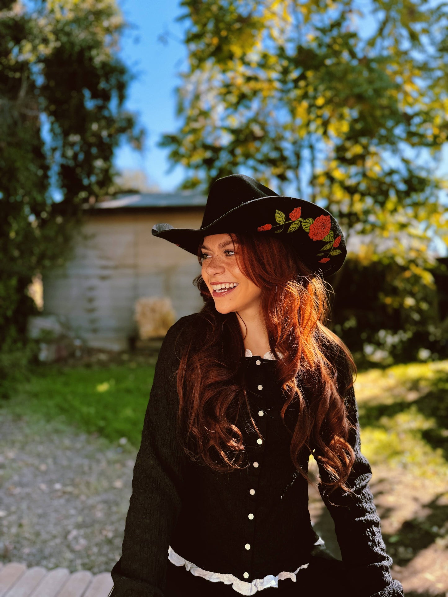 Wild as Heck "Marlowe" Cowboy Hat w/ Roses