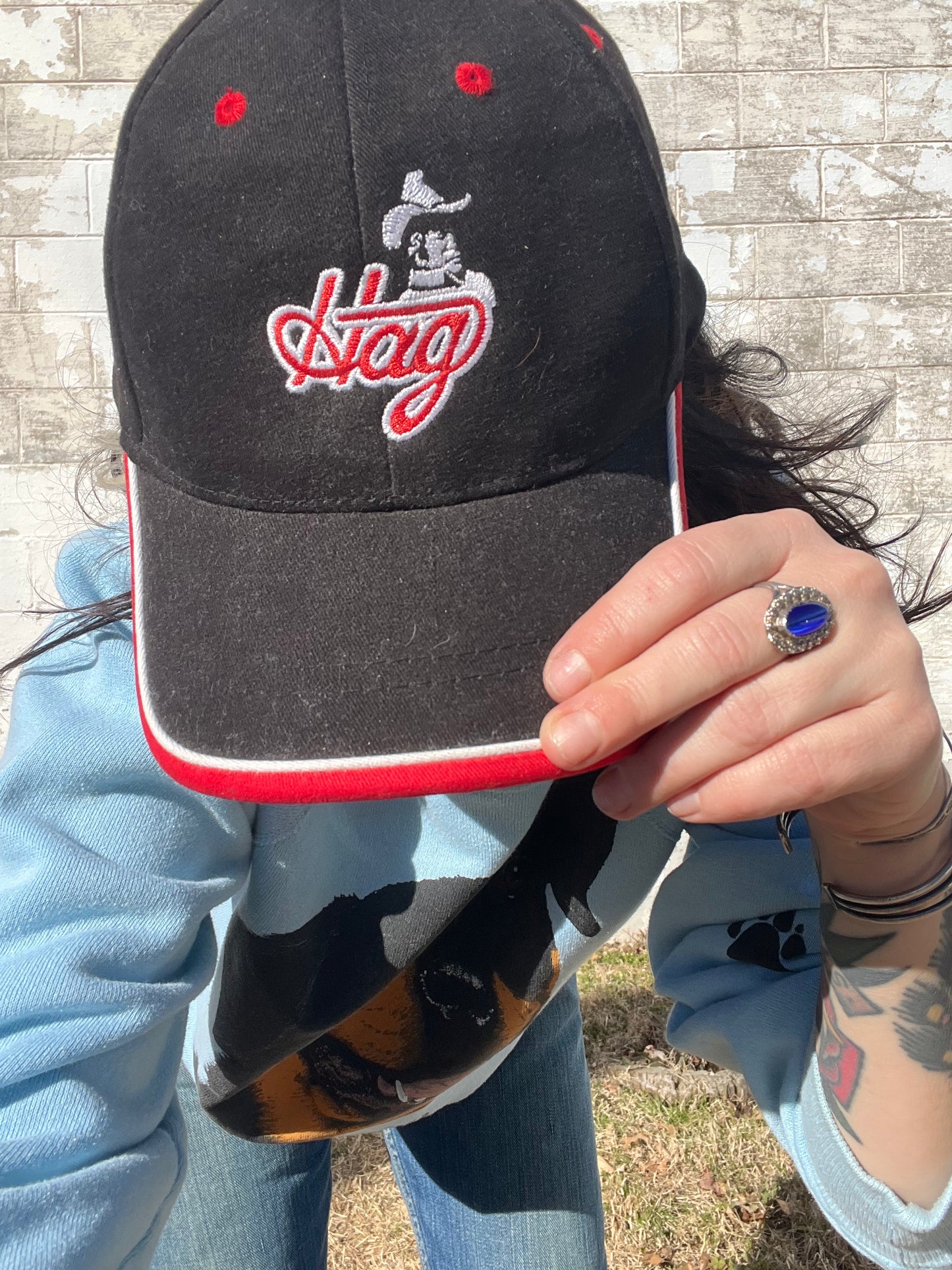 NOS Black and Red "Hag" Baseball Cap