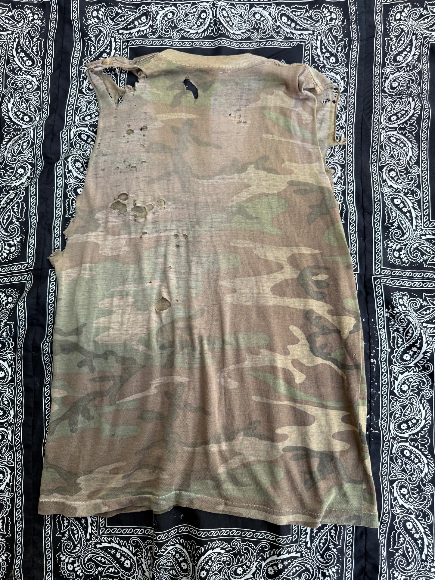 Paper Thin Distressed Camo Shirt