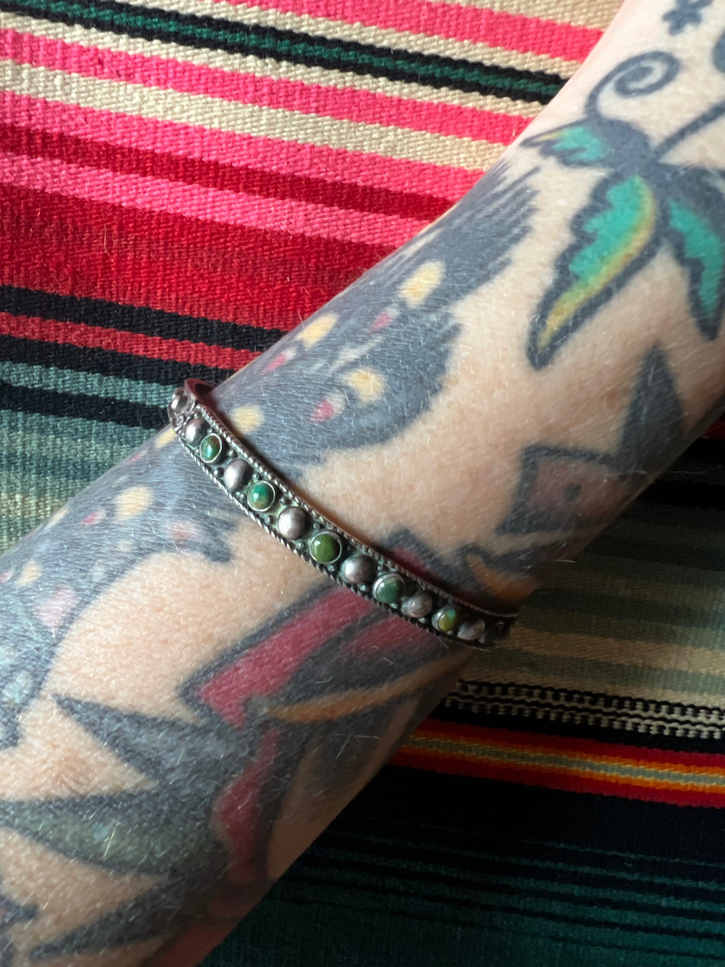 Stone & Bead Snake Eyes Cuff (MA)