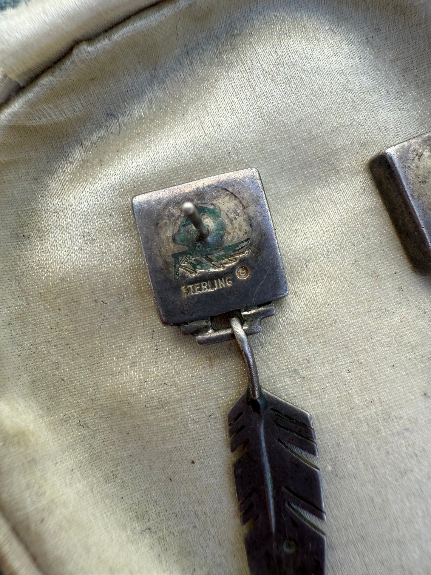 Square and Feather Earrings (MA)