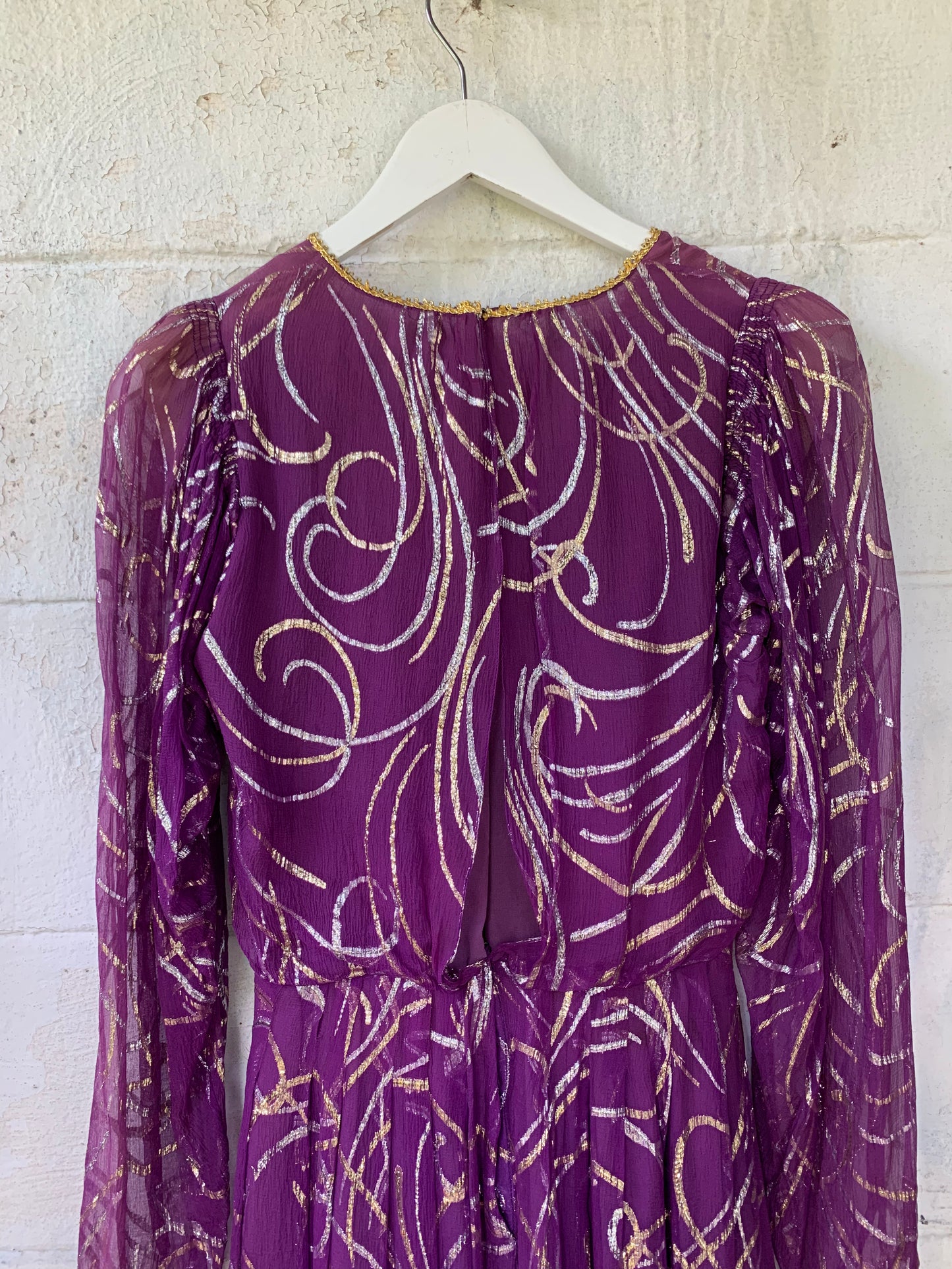 VTG Purple and Gold Handmade Dress