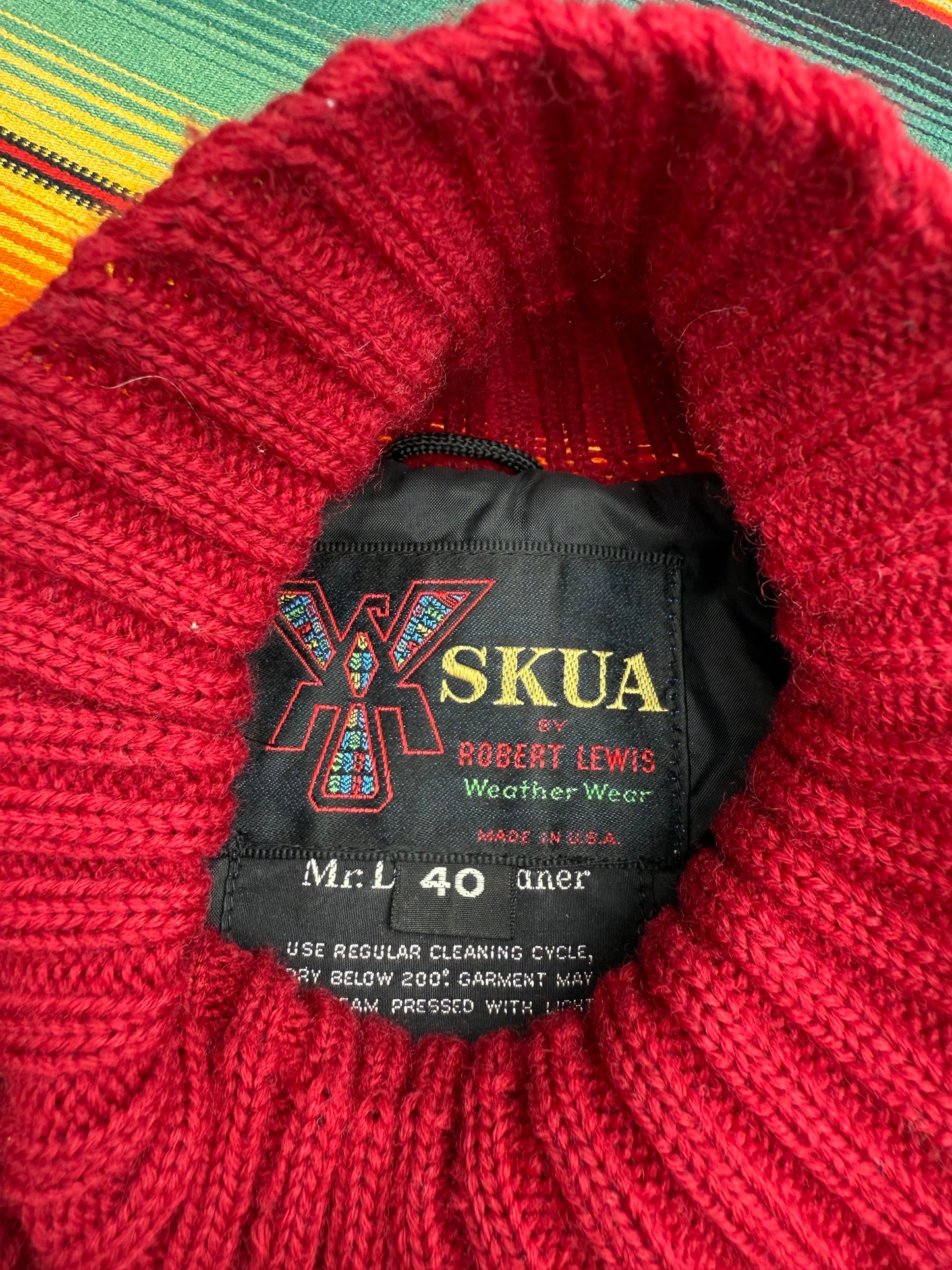 Vintage  Robert Lewis Skua Lined Aztec Sweater