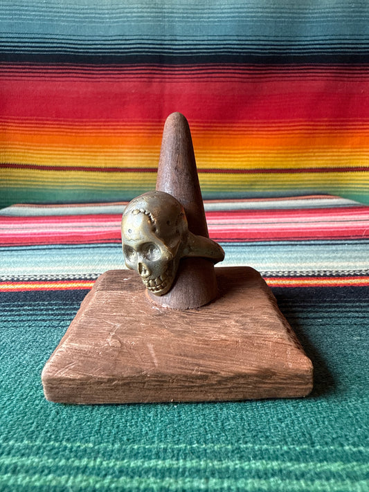 Vintage Brass Skull Ring (MA)