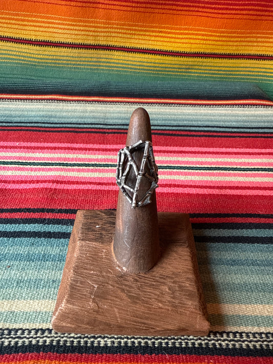 Vintage Sterling Brutalist Style Bone Ring (MA)