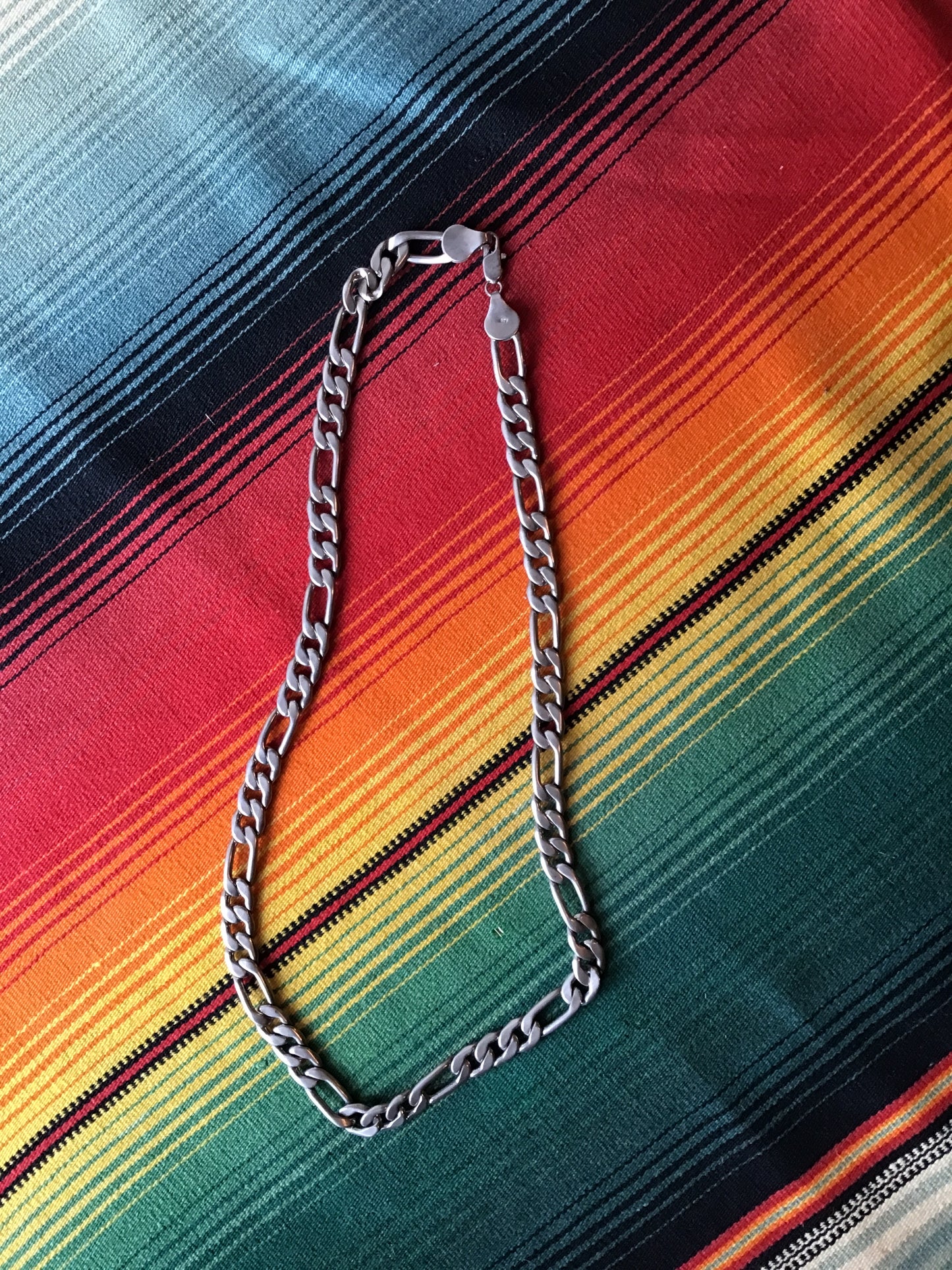 Vintage Sterling Figaro Chain 12 1/4” (MA)