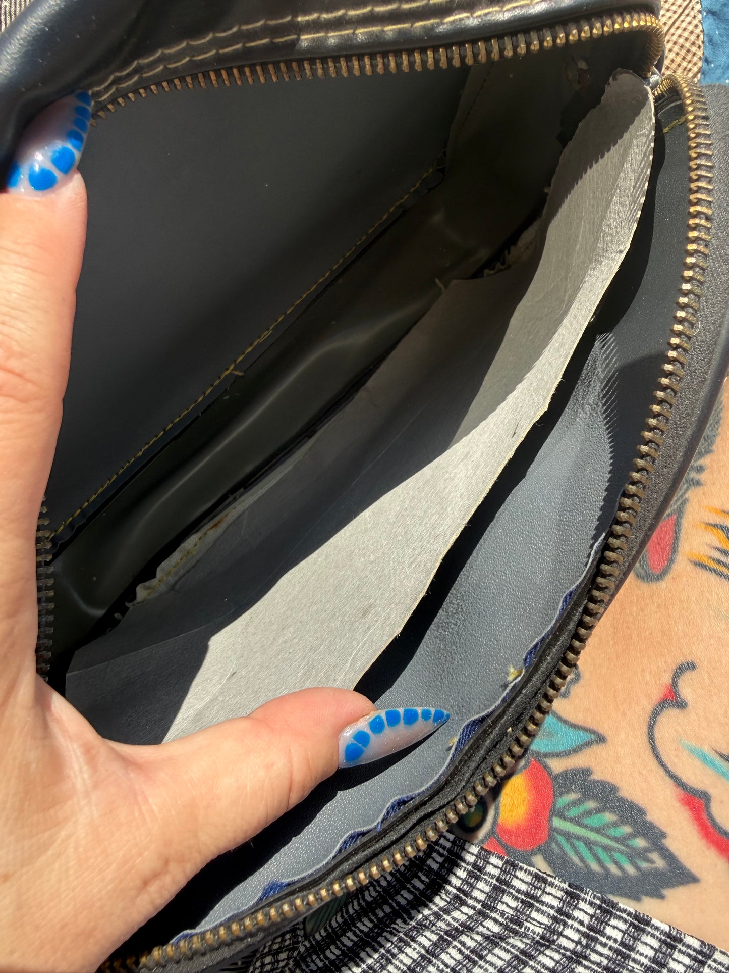 Spanish Blue Plaid Purse w Donkey Coinpurse