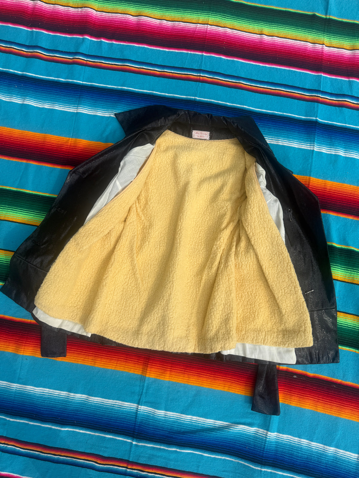 1970s Rider Band Twirler Glitter Fleece Lined Jacket
