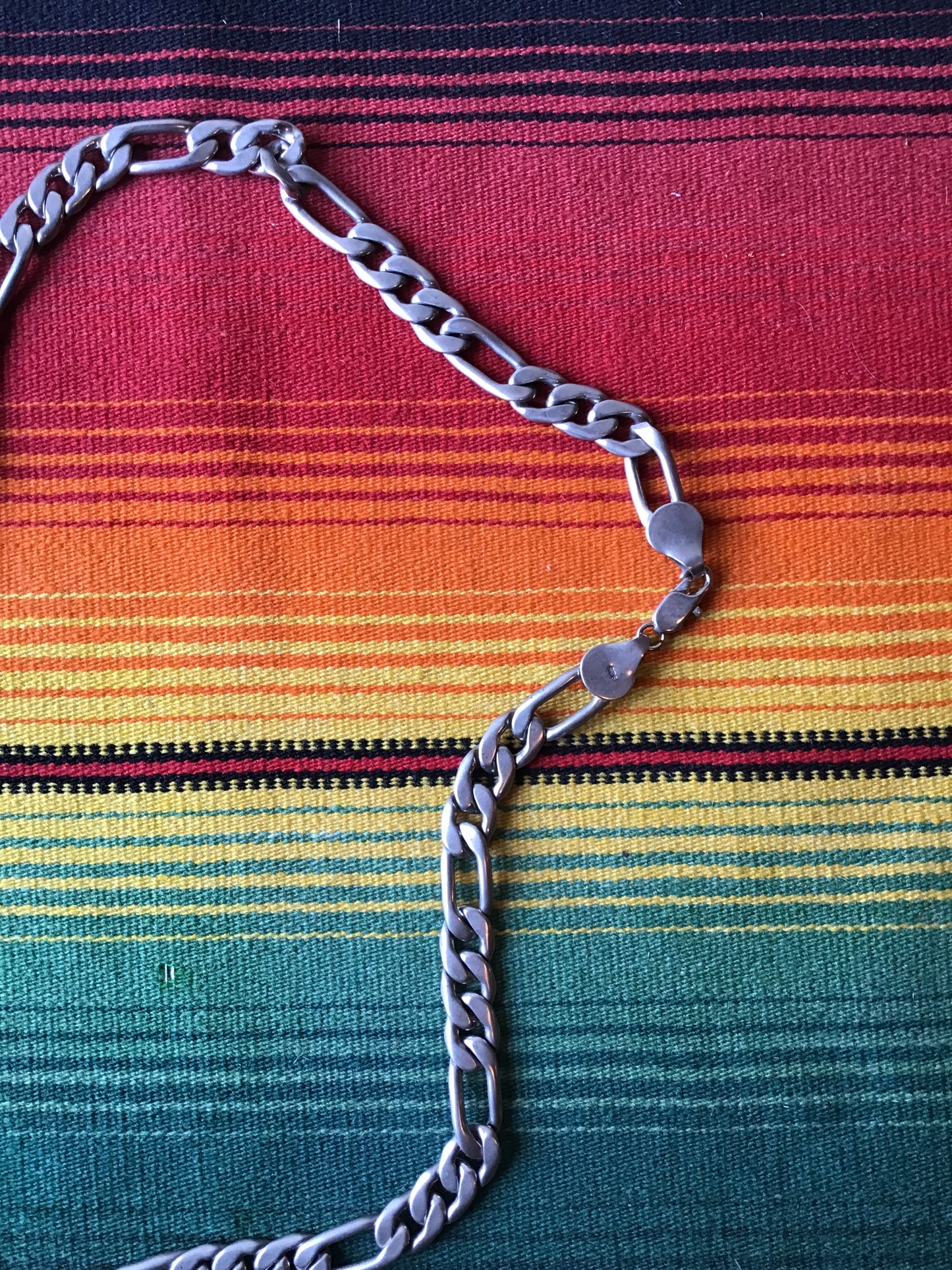 Vintage Sterling Figaro Chain 12 1/4” (MA)