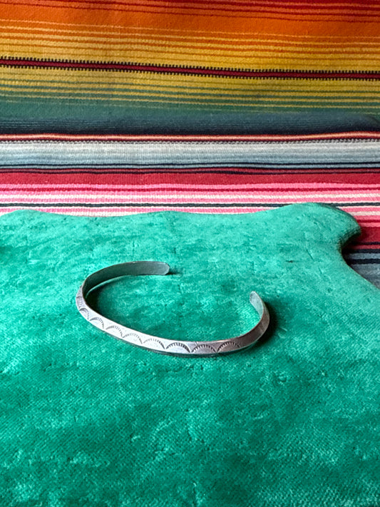 Vintage Sterling Stamped Cuff Stacker