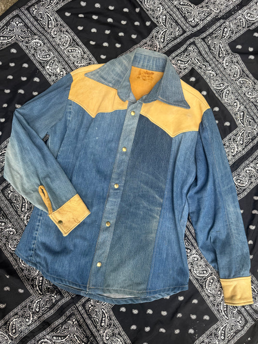1970s Buckskin and Denim Men's Shirt (JM)