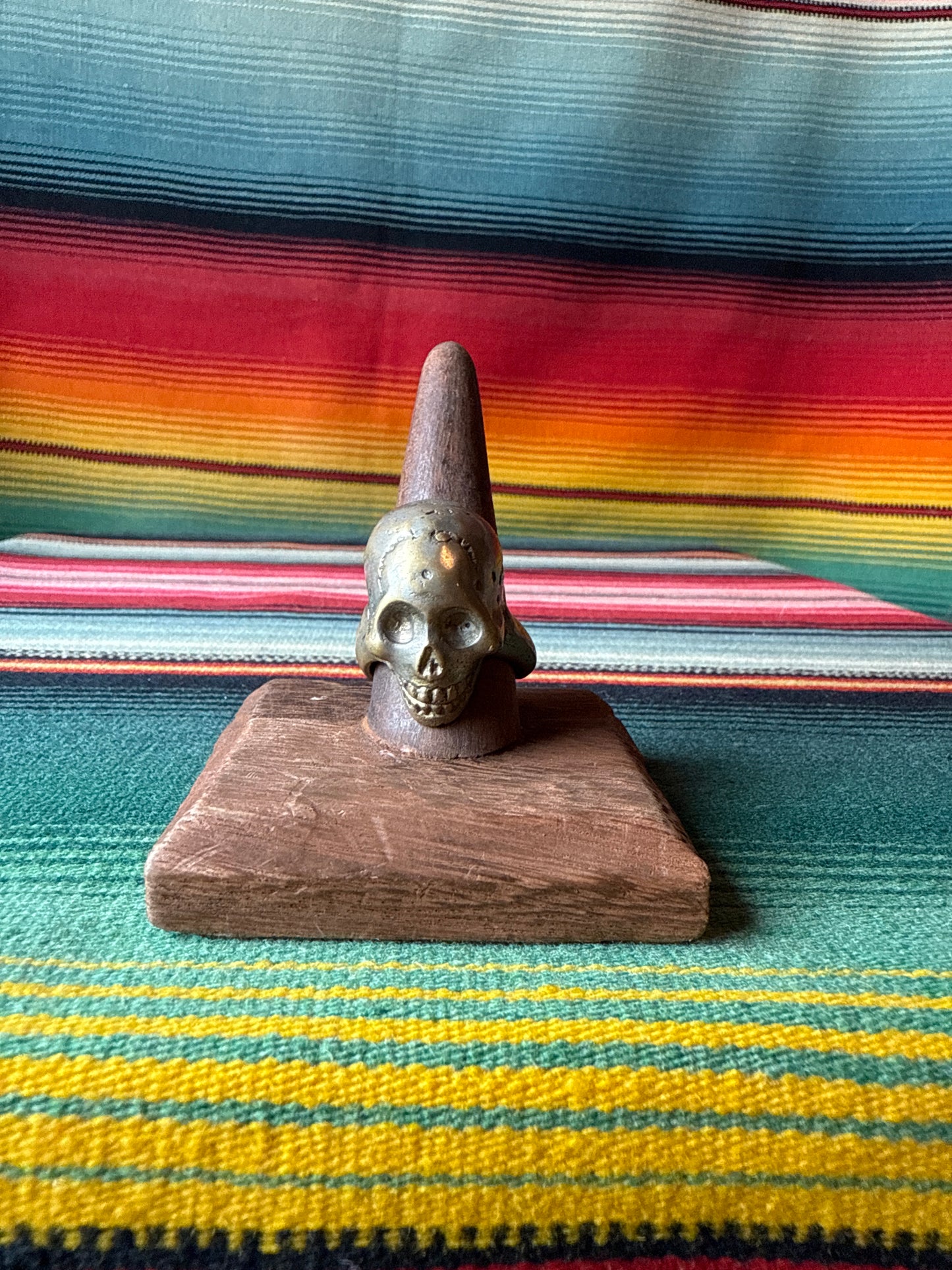 Vintage Brass Skull Ring (MA)