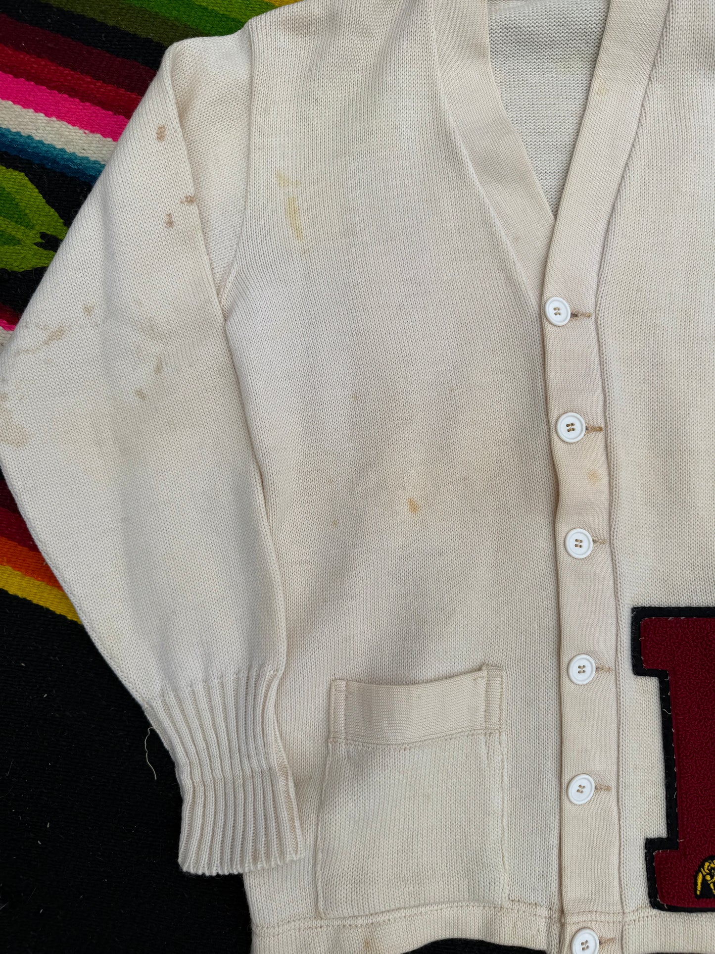 Vintage "P" Letterman Cardigan