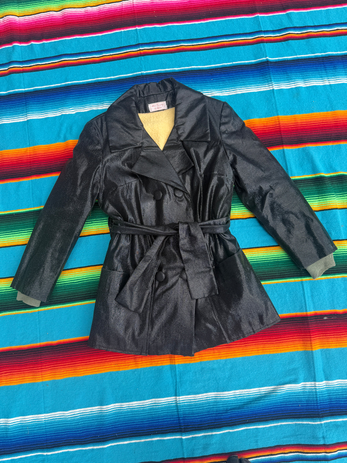 1970s Rider Band Twirler Glitter Fleece Lined Jacket
