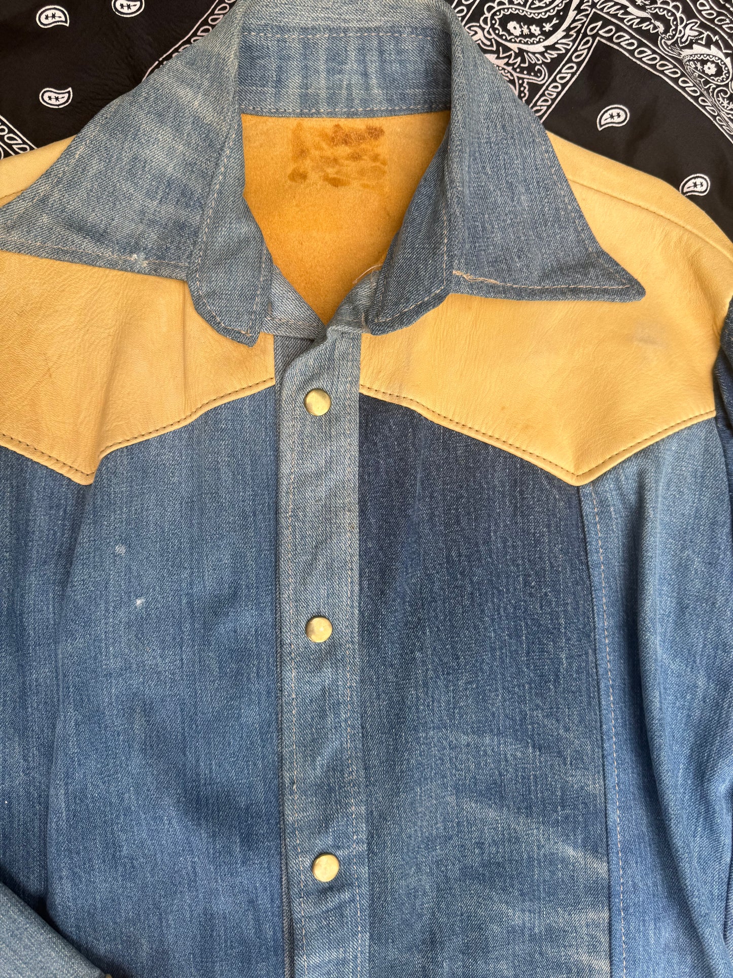 1970s Buckskin and Denim Men's Shirt (JM)