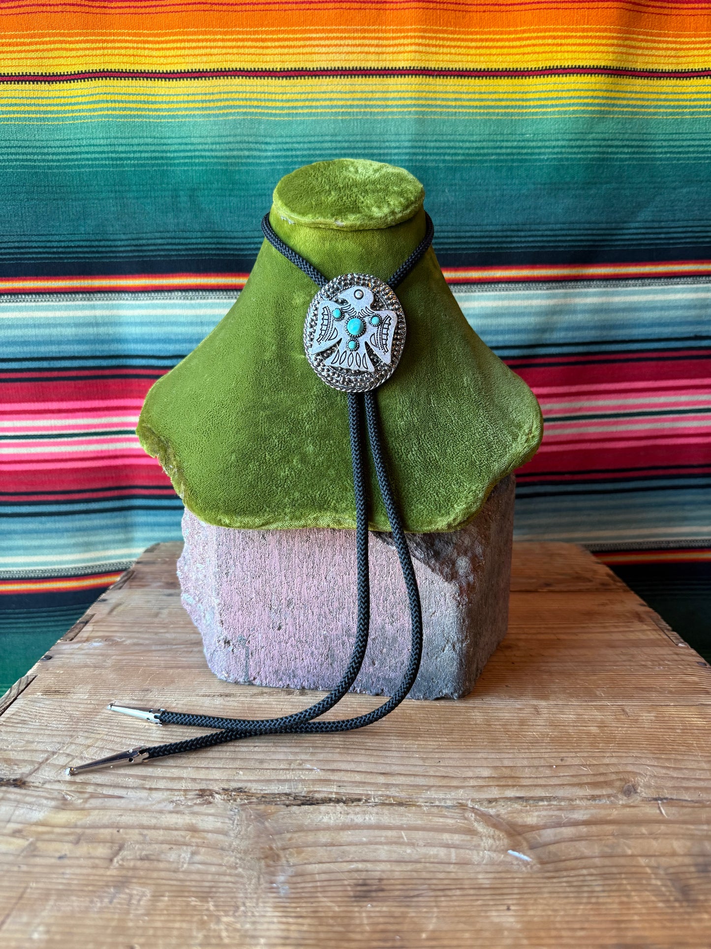 Turquoise Thunderbird Pendant Bolo Tie