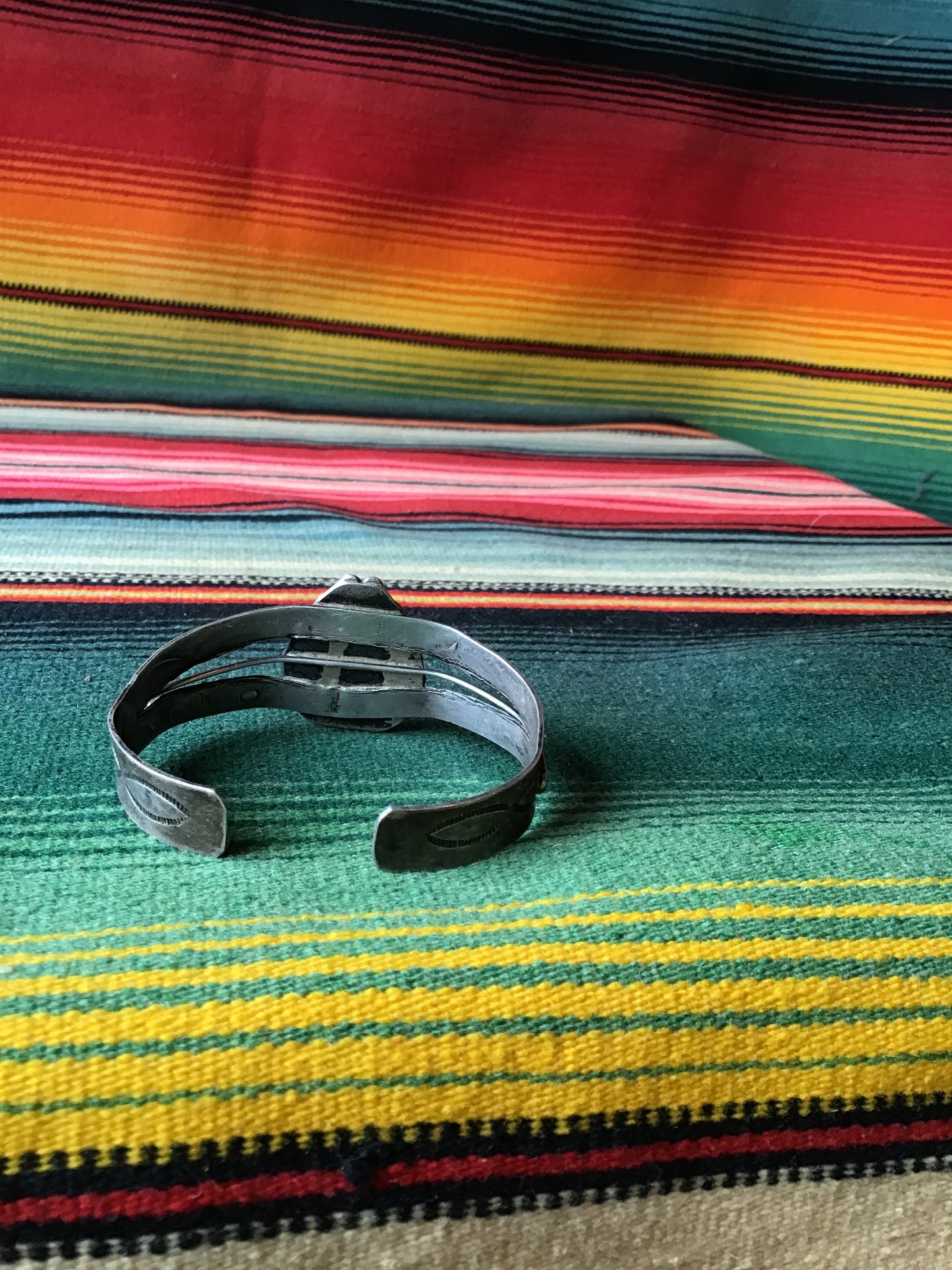 Vintage Sterling and Agate Cuff (MA)
