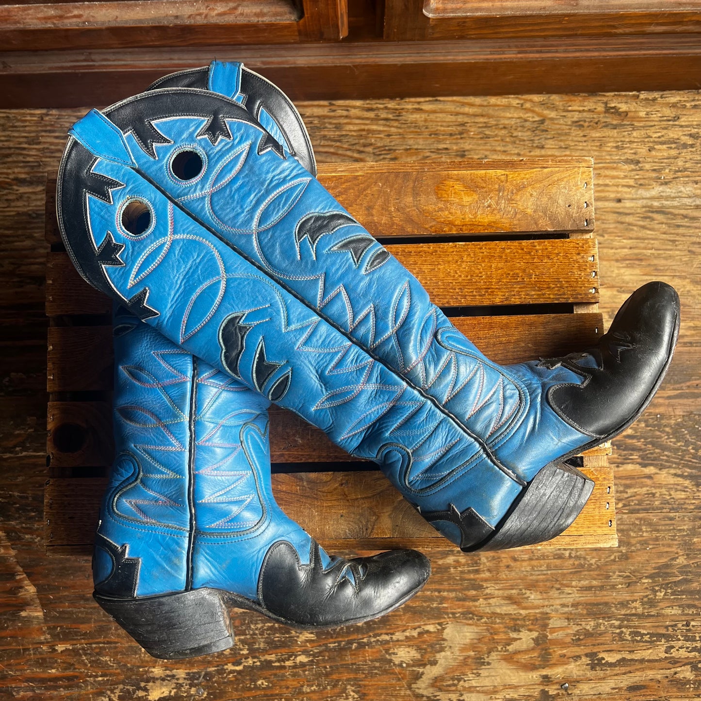 VTG Custom Blue Bowman Cowboy Boots