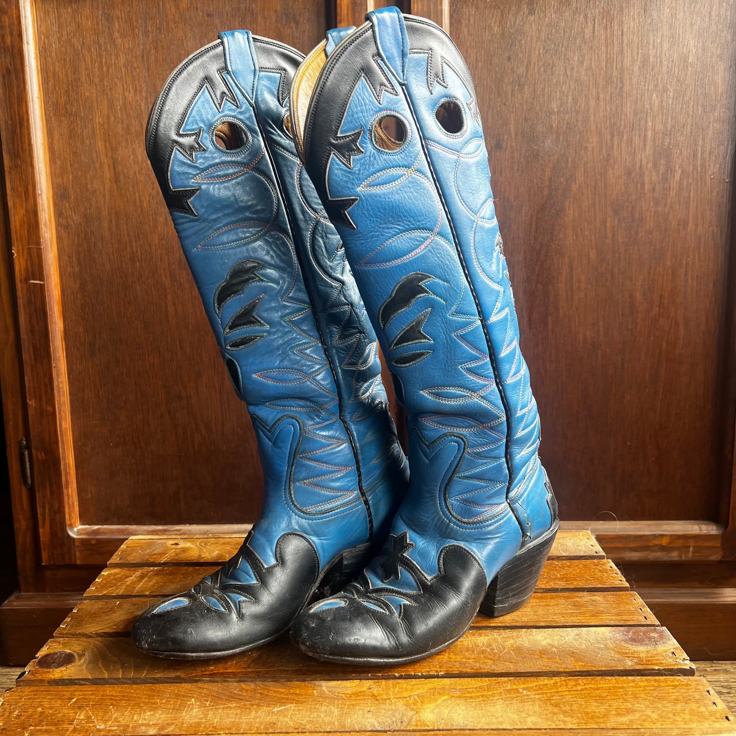 VTG Custom Blue Bowman Cowboy Boots