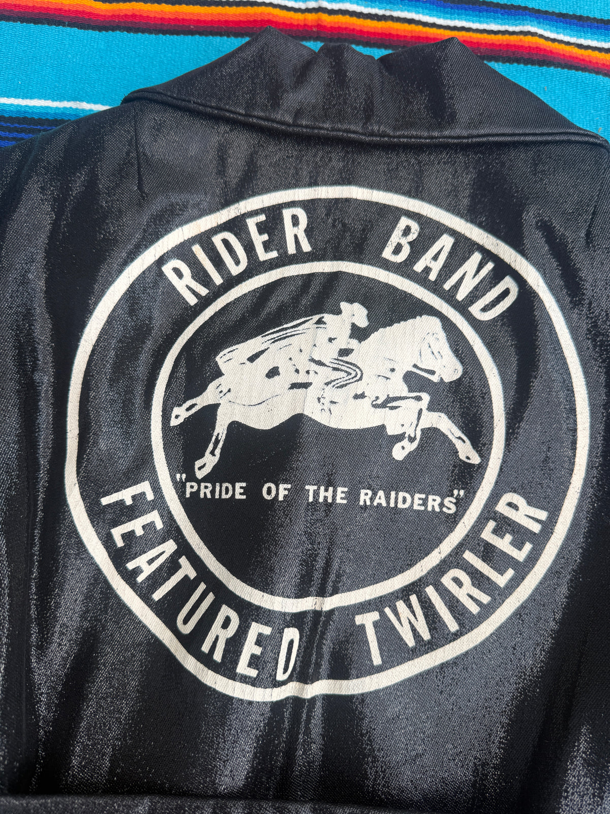 1970s Rider Band Twirler Glitter Fleece Lined Jacket