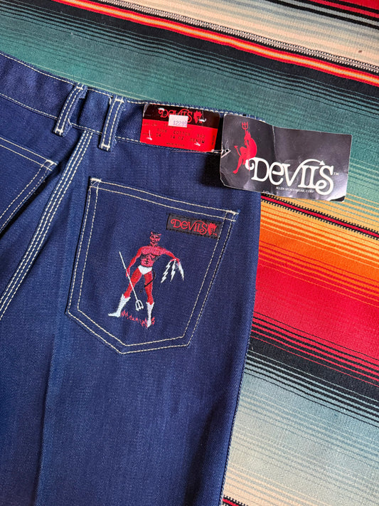 1980s Deadstock Devils Embroidered Jeans