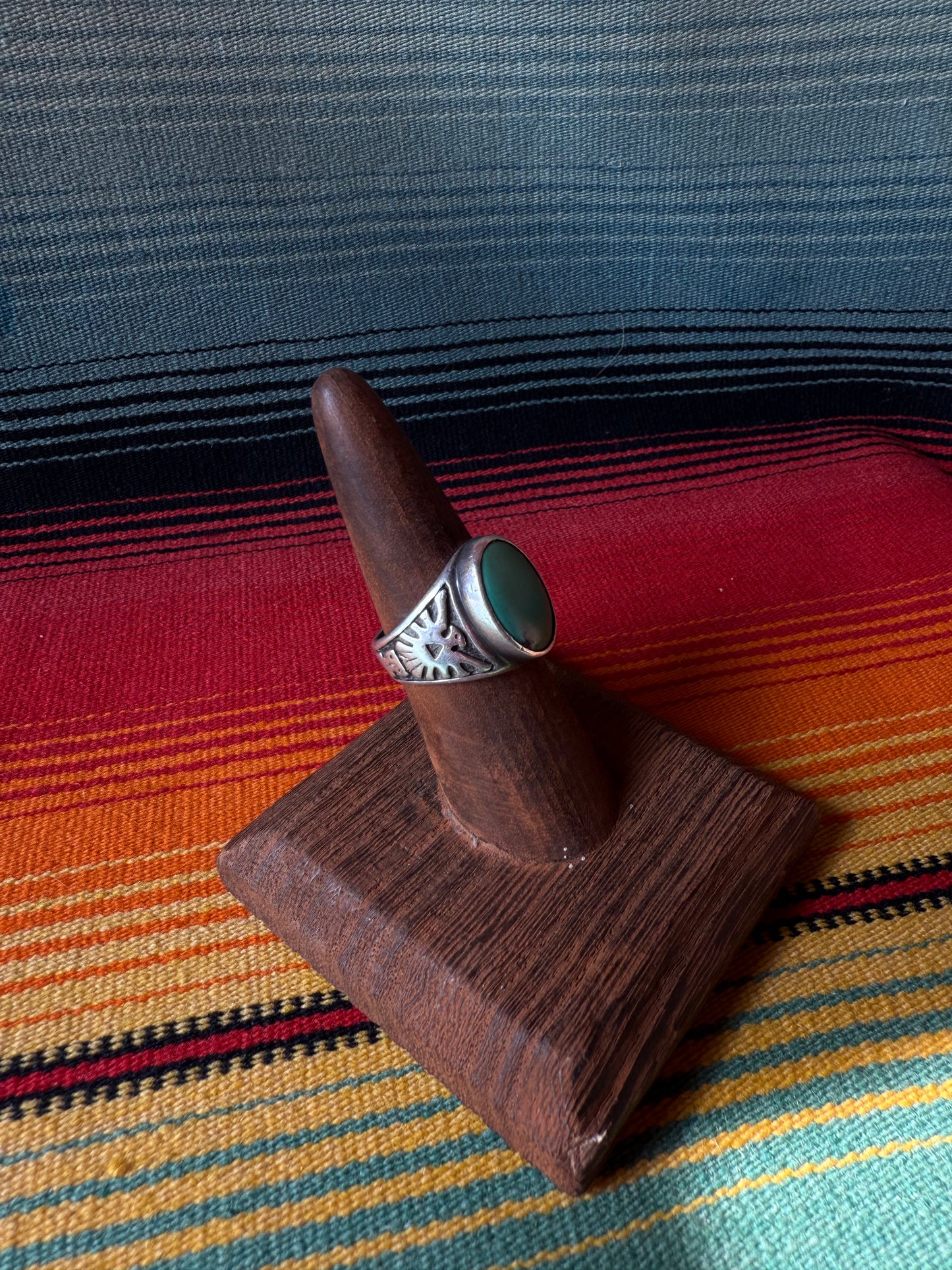 Oval Stone Thunderbird Band Ring (MA)