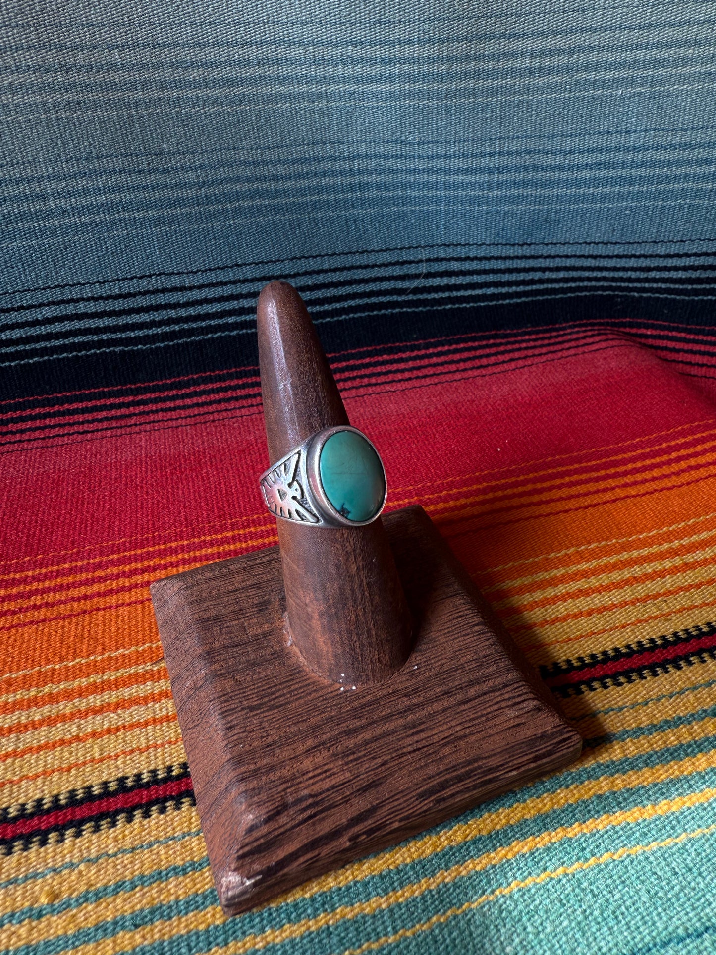 Oval Stone Thunderbird Band Ring (MA)