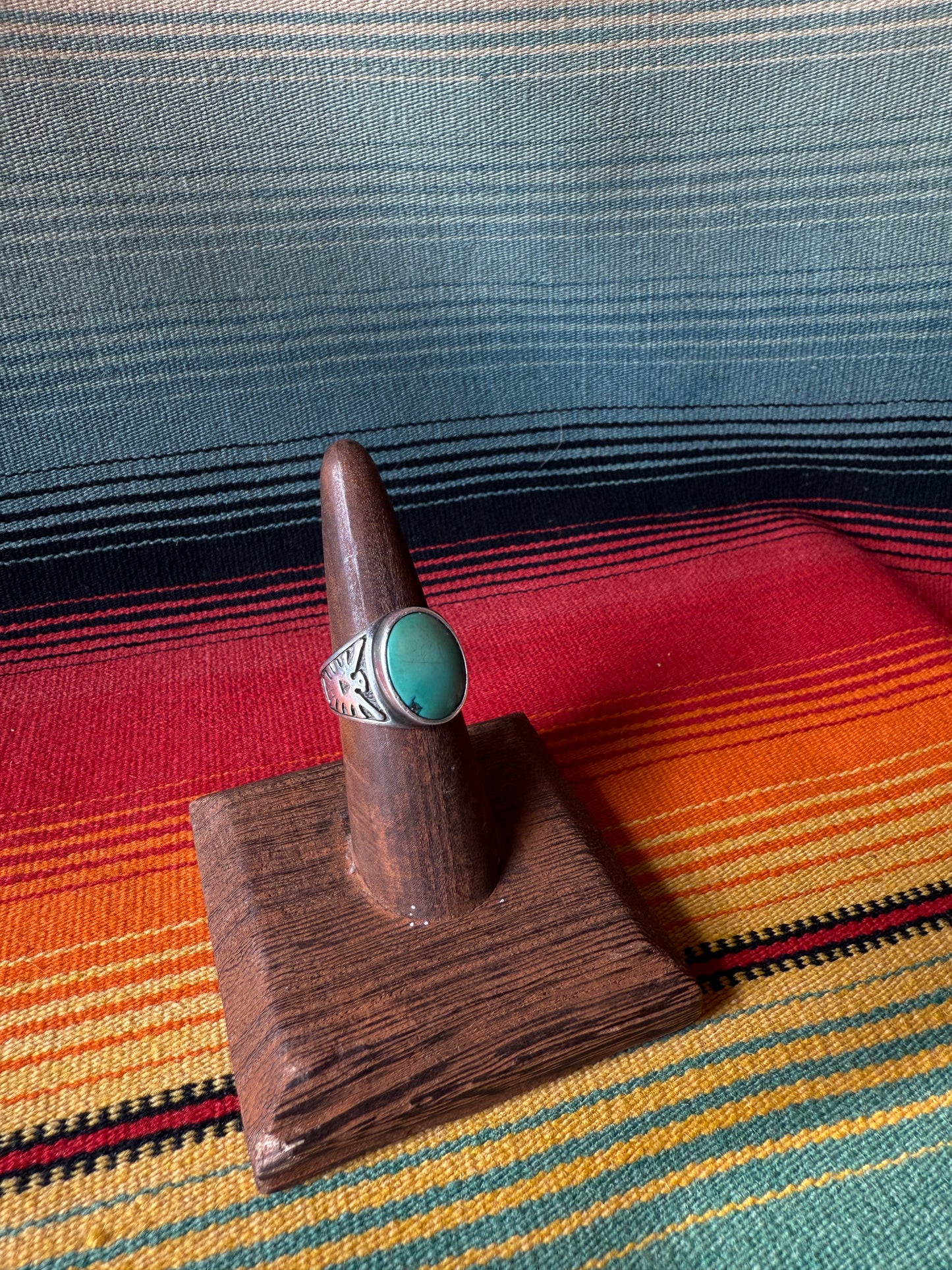 Oval Stone Thunderbird Band Ring (MA)