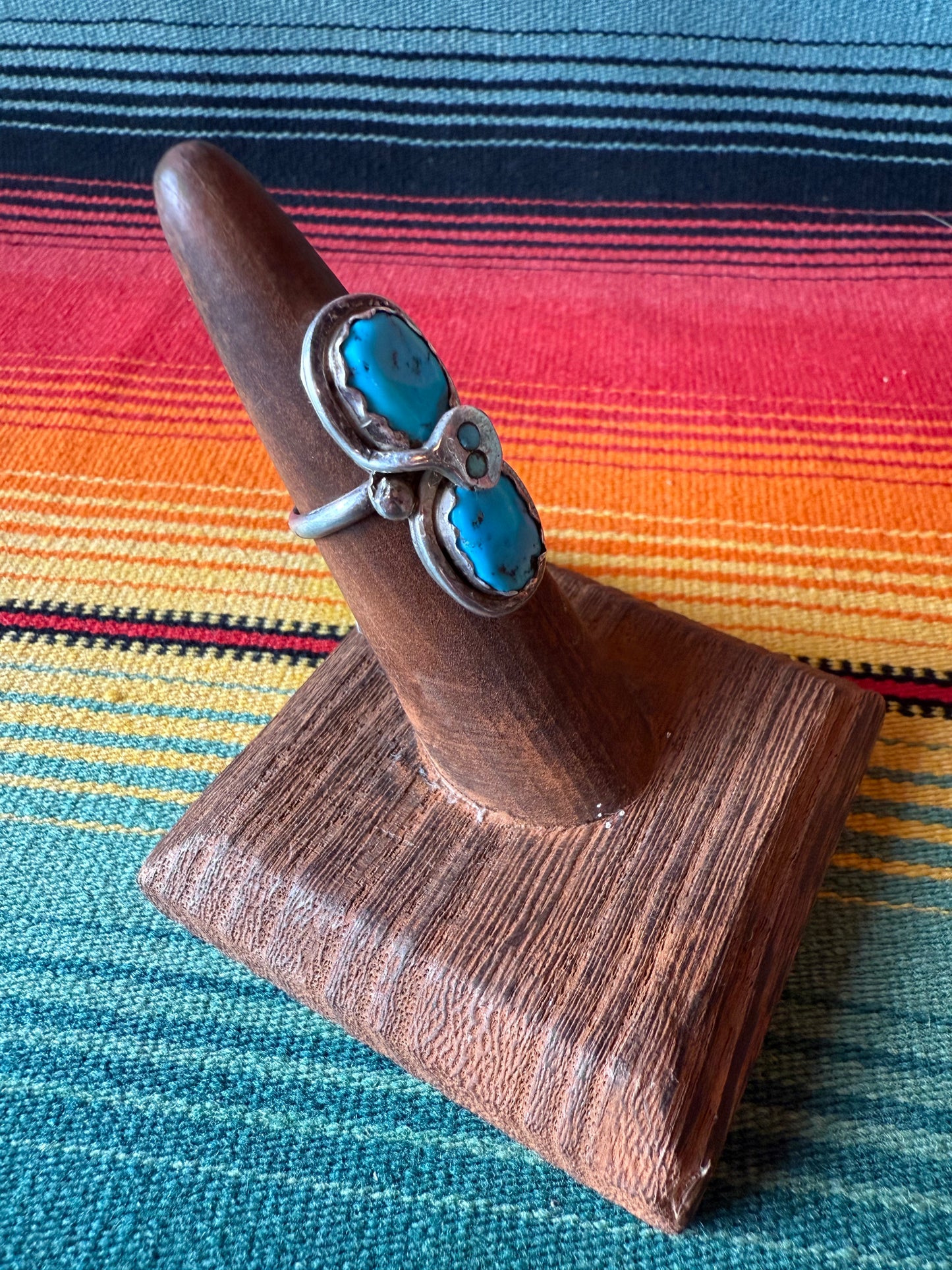 Vintage Sterling and Turquoise Ring - EFFIE C. ZUNI (MA)