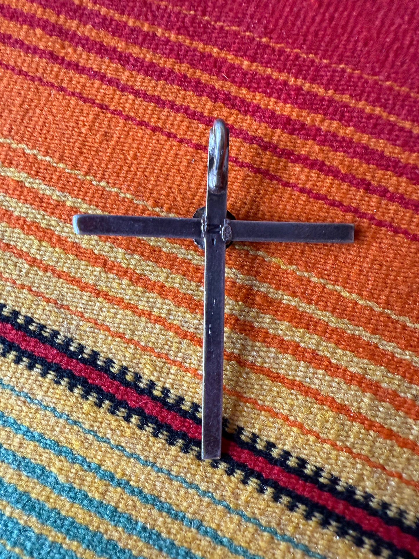 Vintage Sterling and Turquoise Cross Pendant (MA)