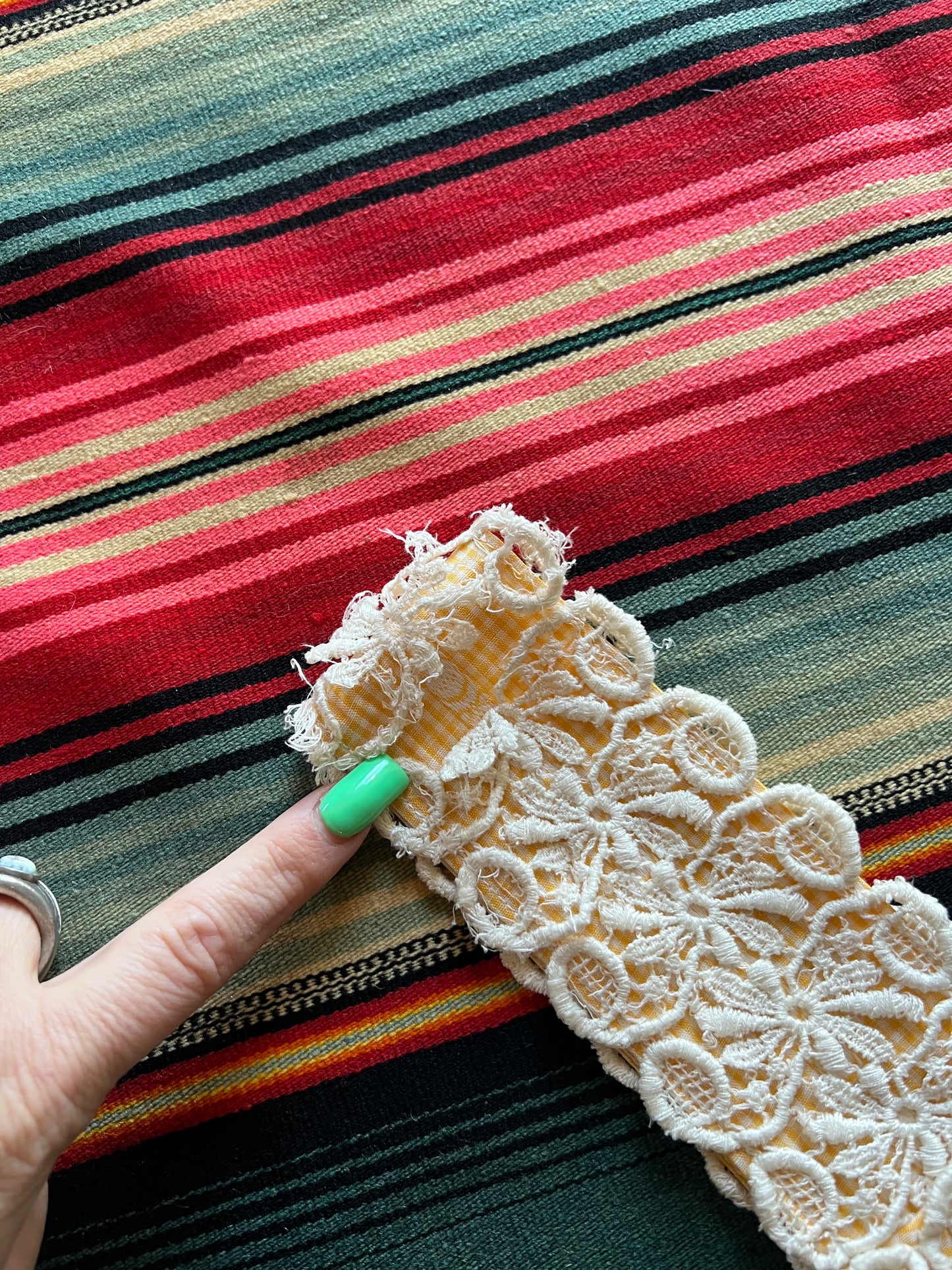 1950s Handmade Marigold & Lace Dress