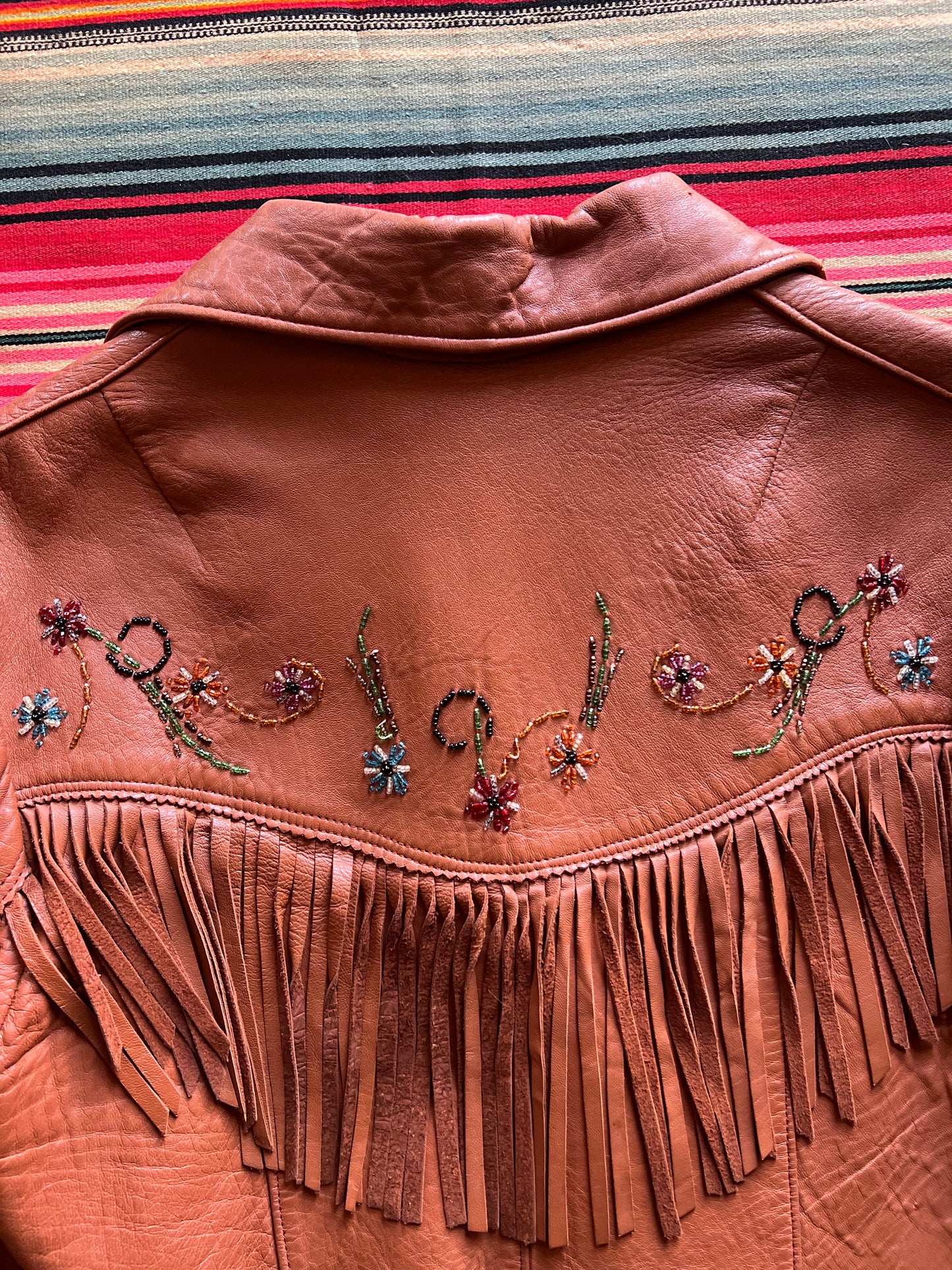 1950s RARE Chris Line Deerskin Beaded Fringe Jacket