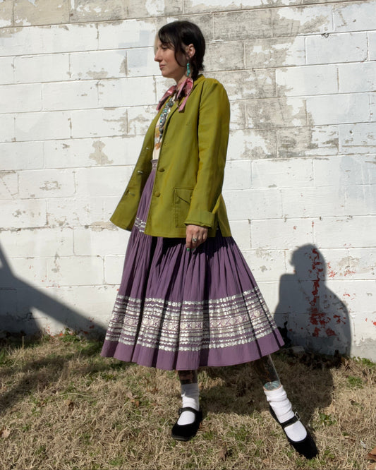 1950s Lavender & Silver Patio Skirt