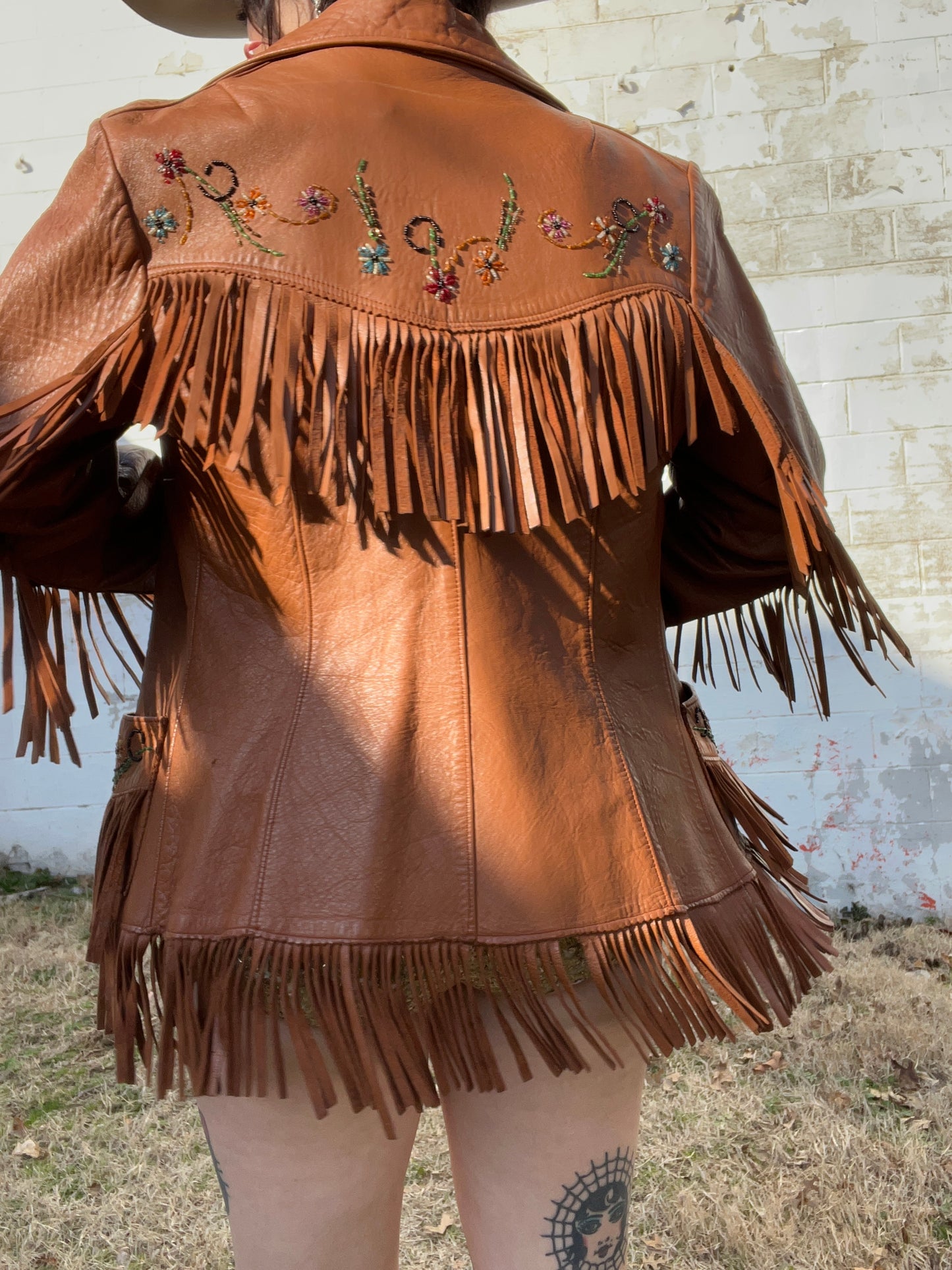 1950s RARE Chris Line Deerskin Beaded Fringe Jacket