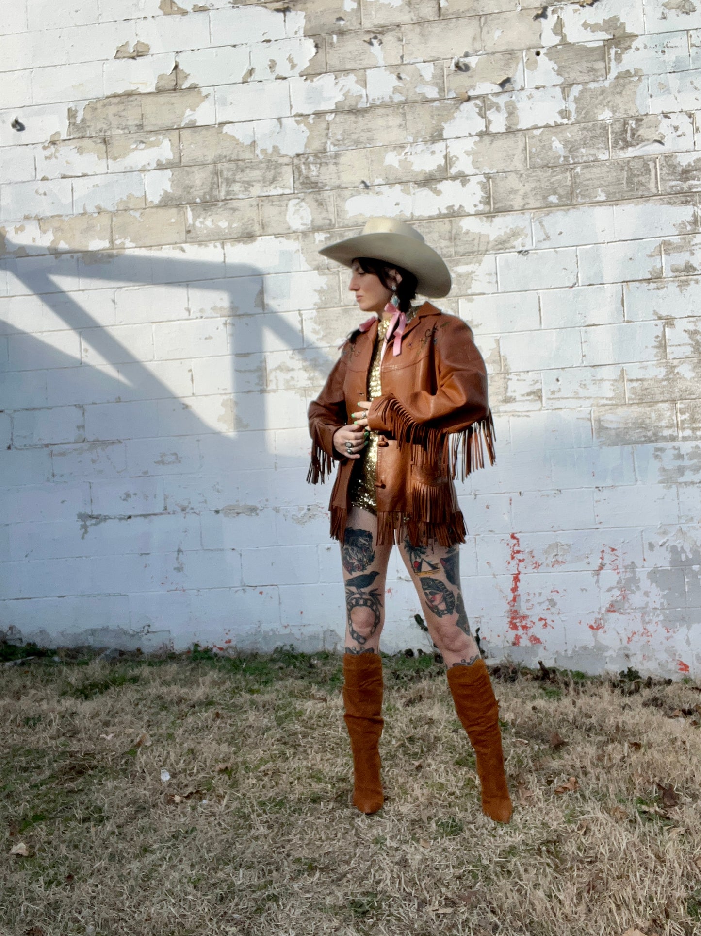 1950s RARE Chris Line Deerskin Beaded Fringe Jacket