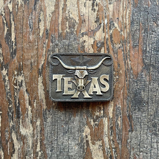 Brass Texas Longhorn Buckle