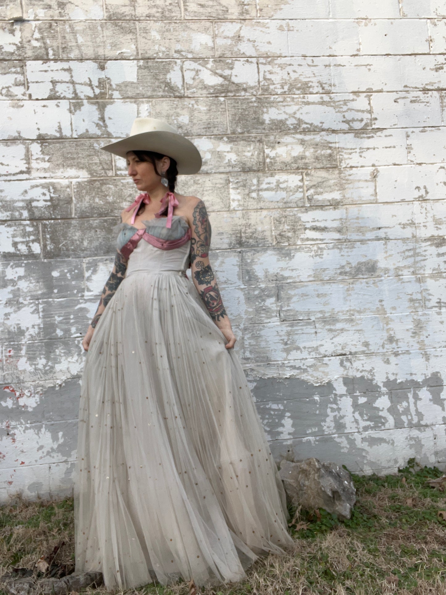 1950s Tulle Dress with Satin Bow