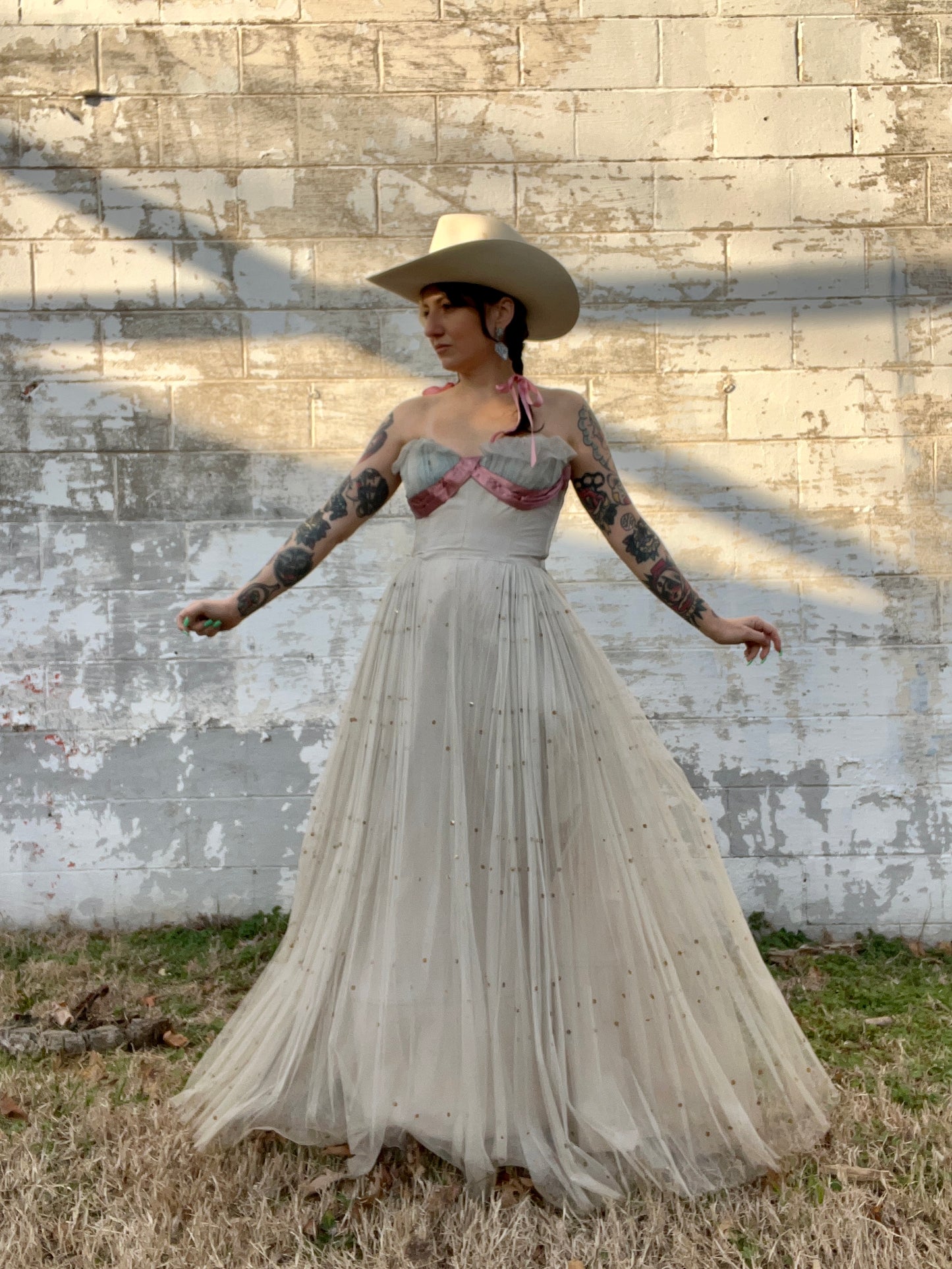 1950s Tulle Dress with Satin Bow