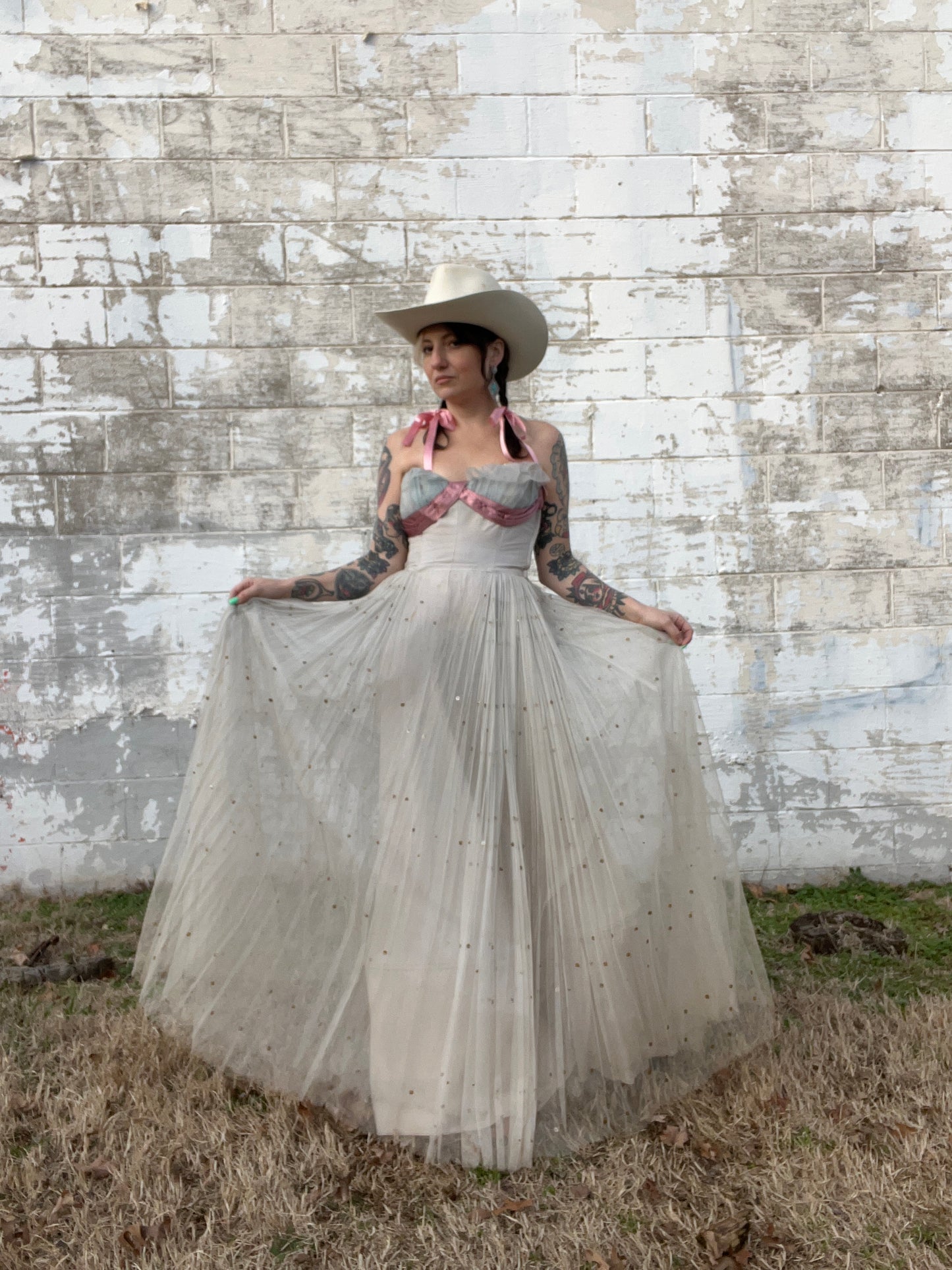 1950s Tulle Dress with Satin Bow