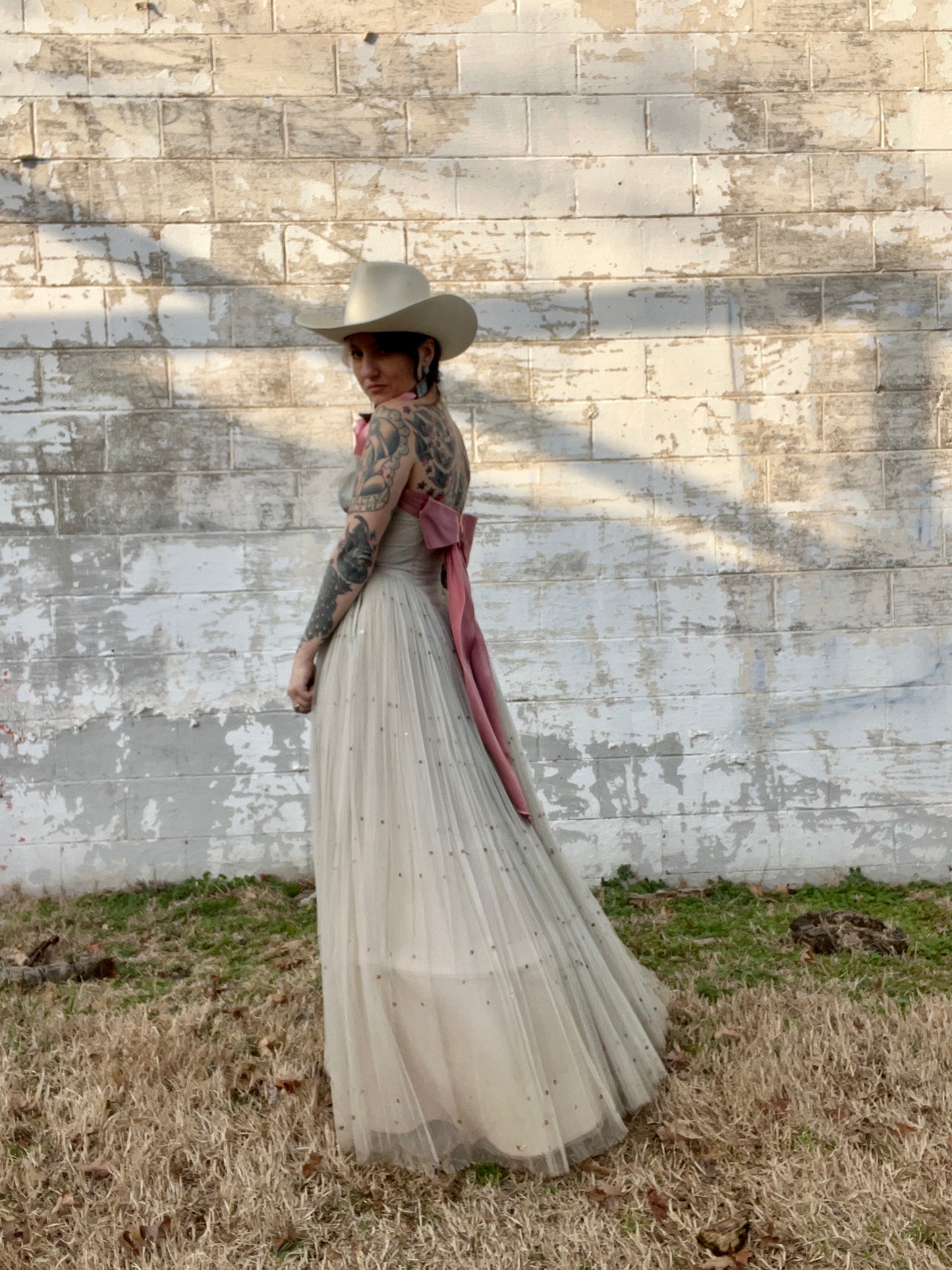1950s Tulle Dress with Satin Bow