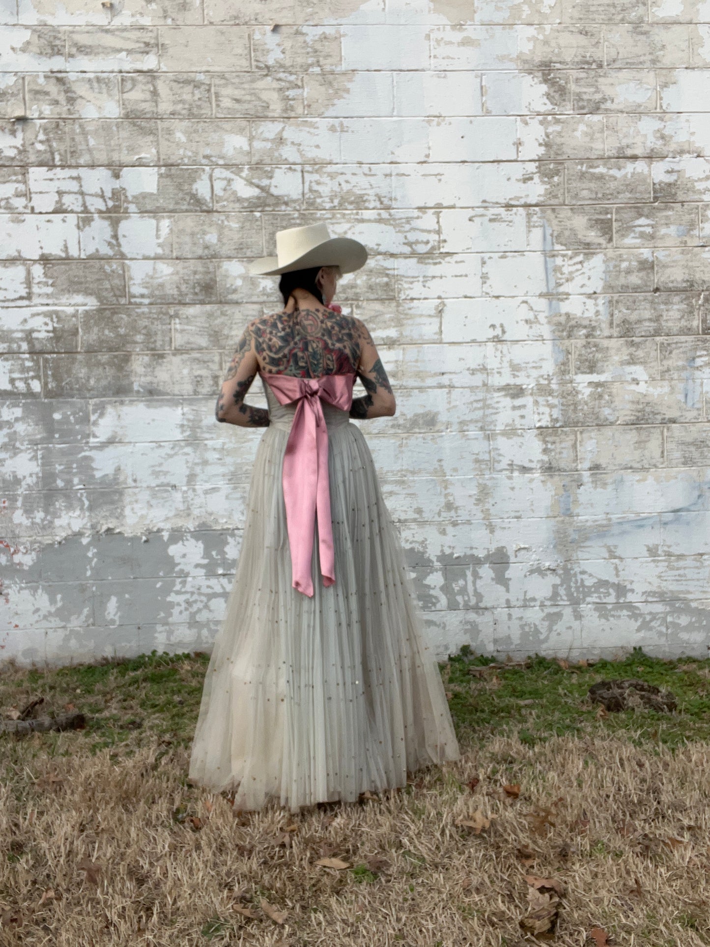 1950s Tulle Dress with Satin Bow
