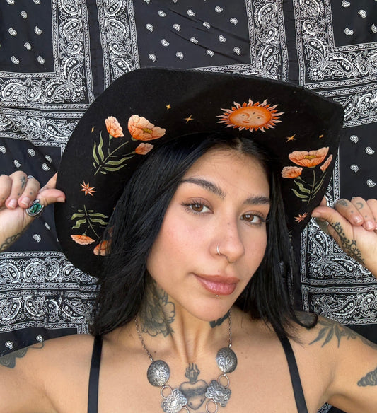 Wild as Heck "Stevie" Cowboy Hat w/ Sun & Moon