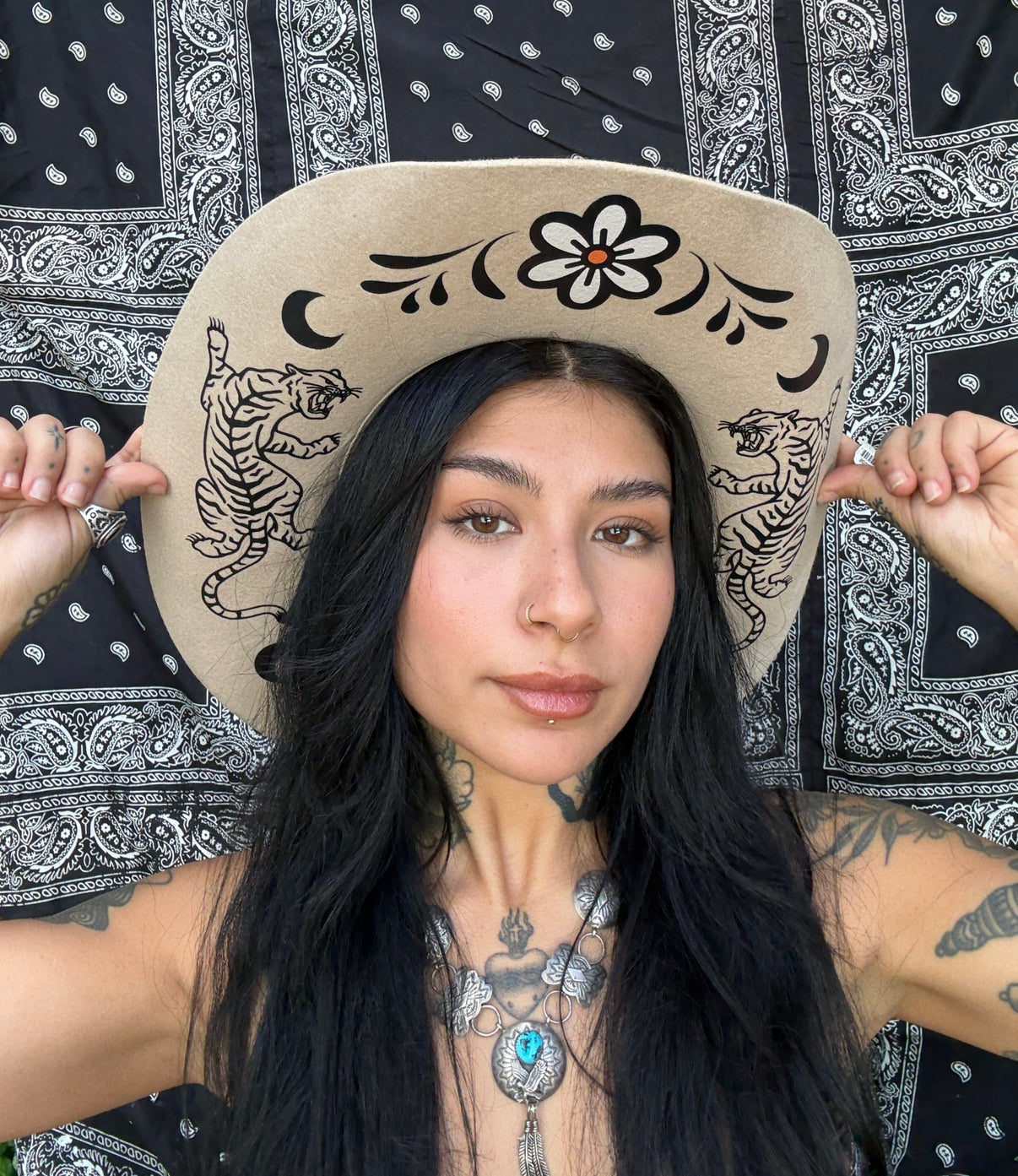 Wild as Heck "Sloane"  Cowboy Hat w/ Tigers