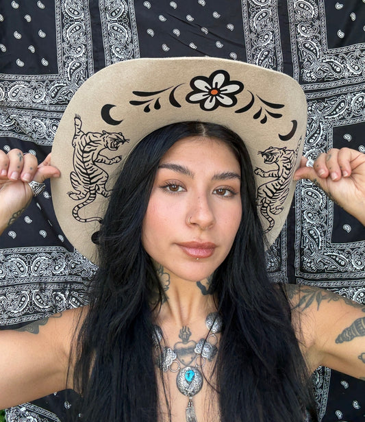 Wild as Heck "Sloane"  Cowboy Hat w/ Tigers