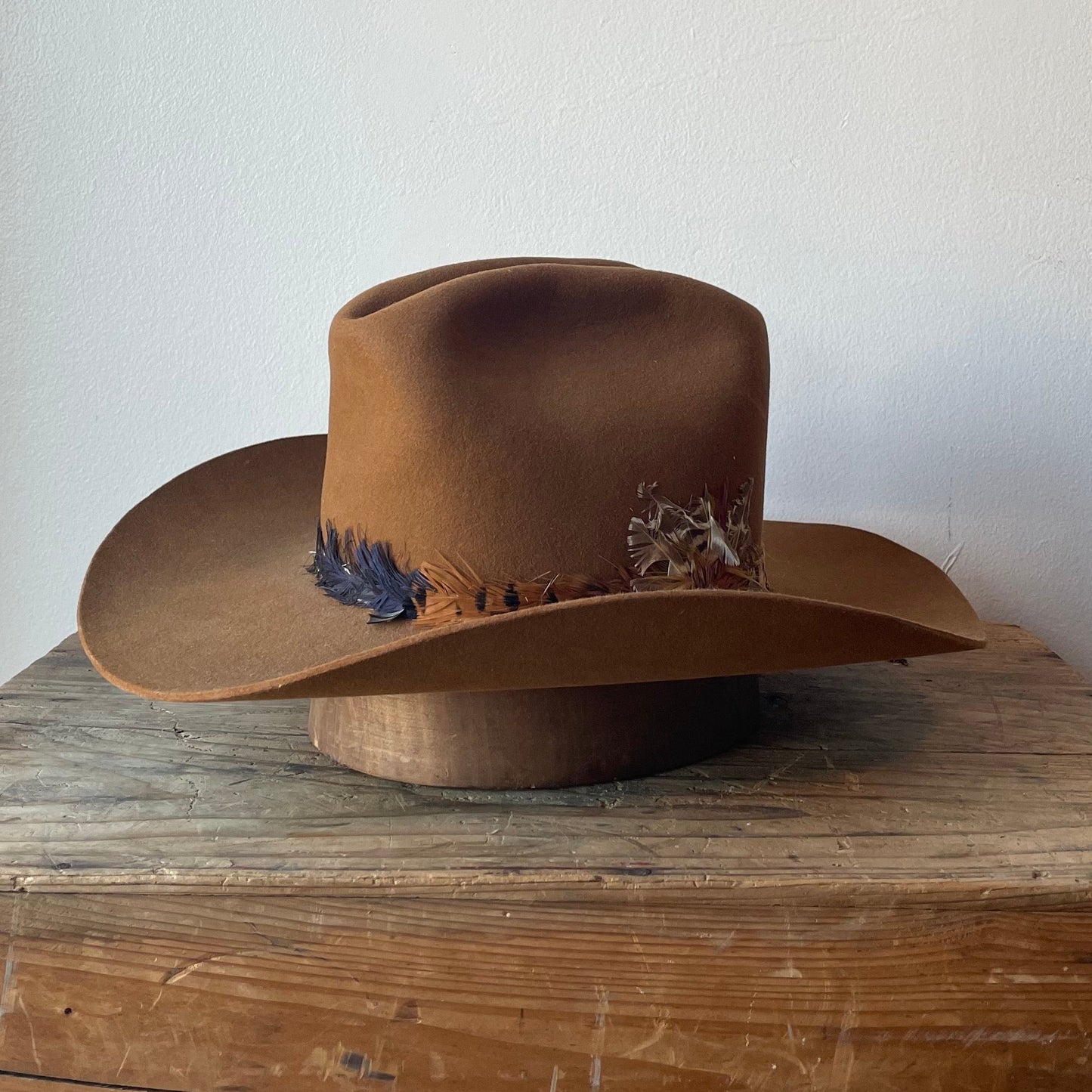 Congiac Resistol Cowboy Hat with Feather Band