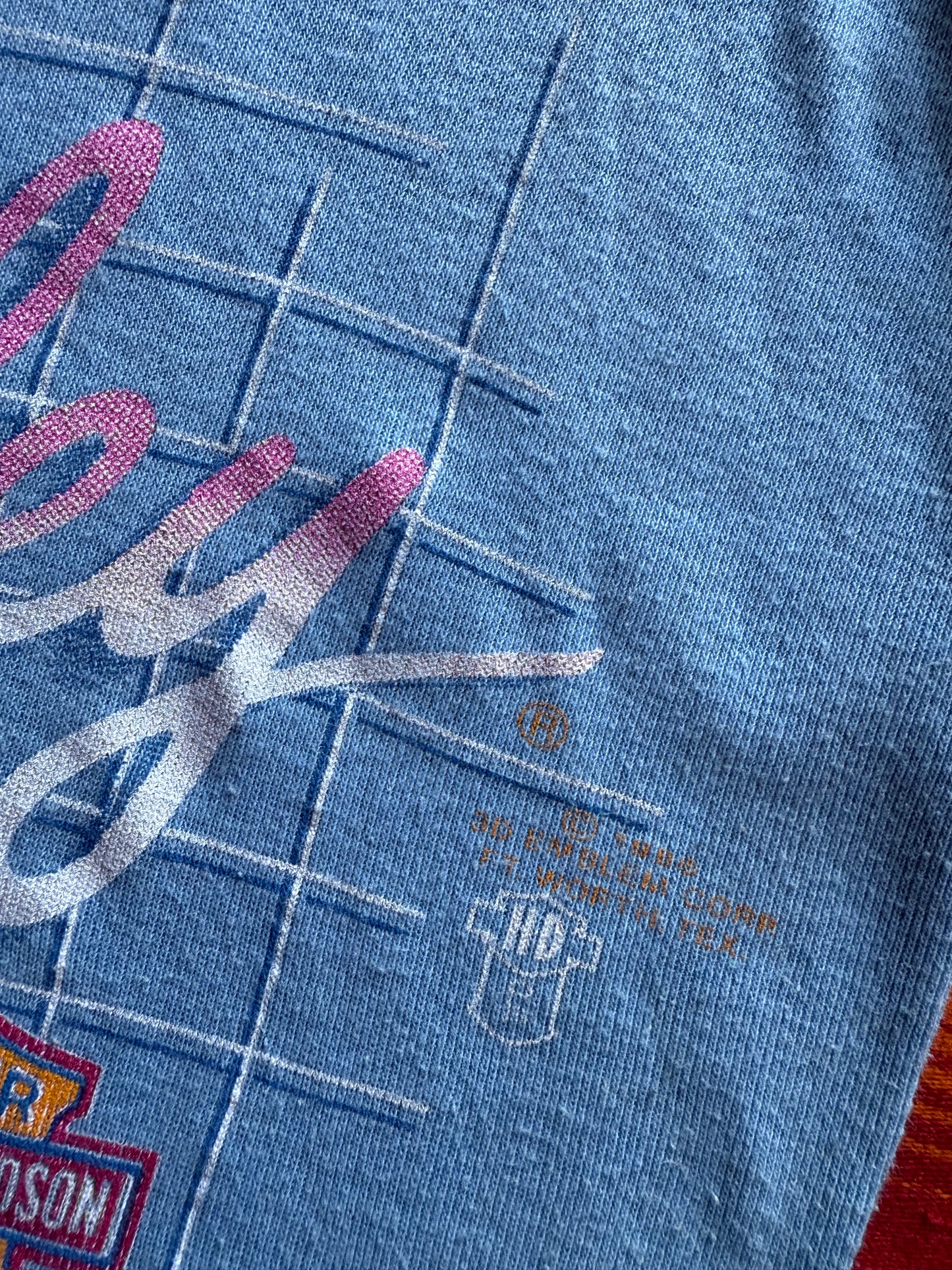 1980s Blue Harley Tank