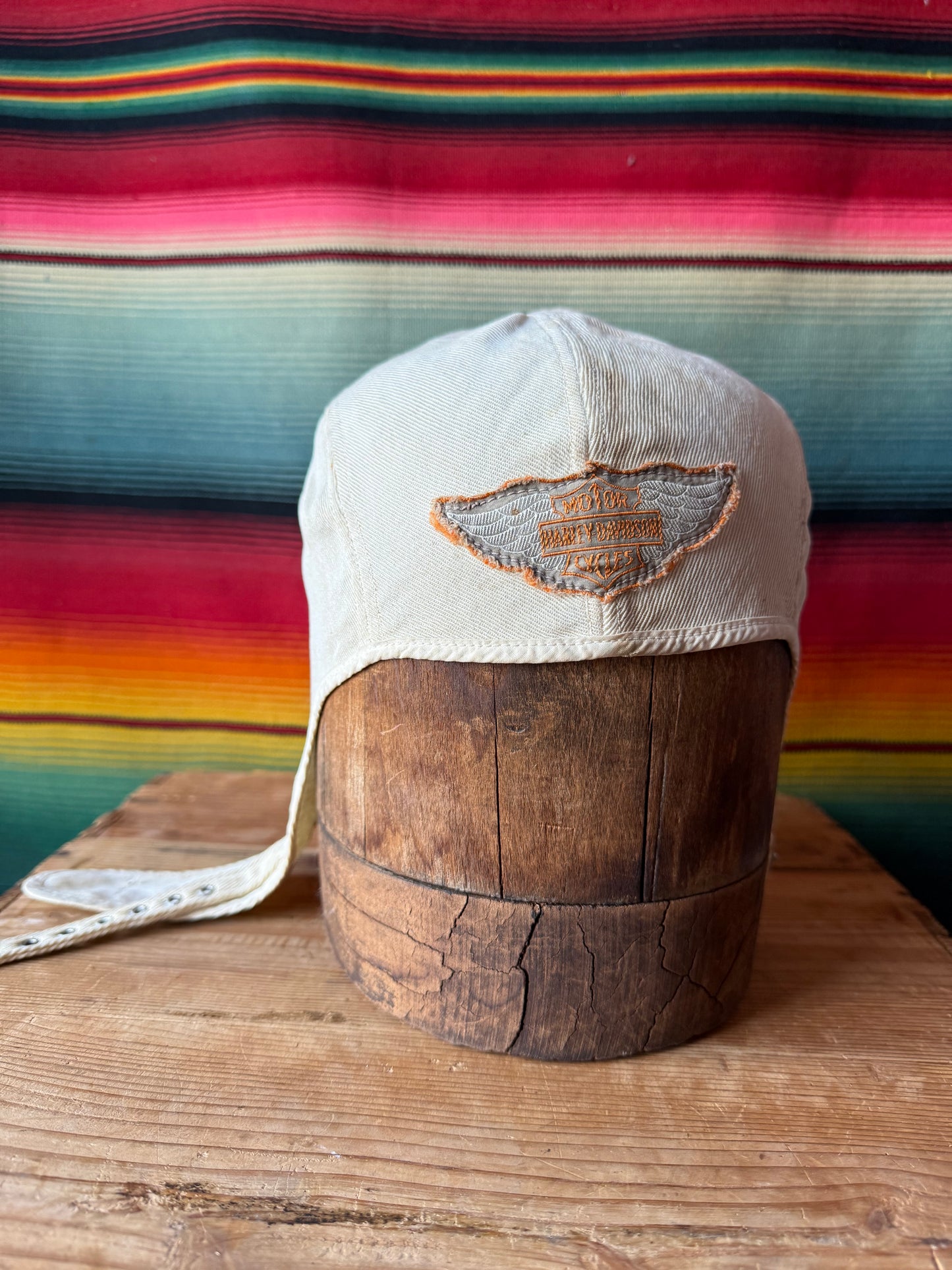 Vintage Harley Davidson Cloth Skull Cap