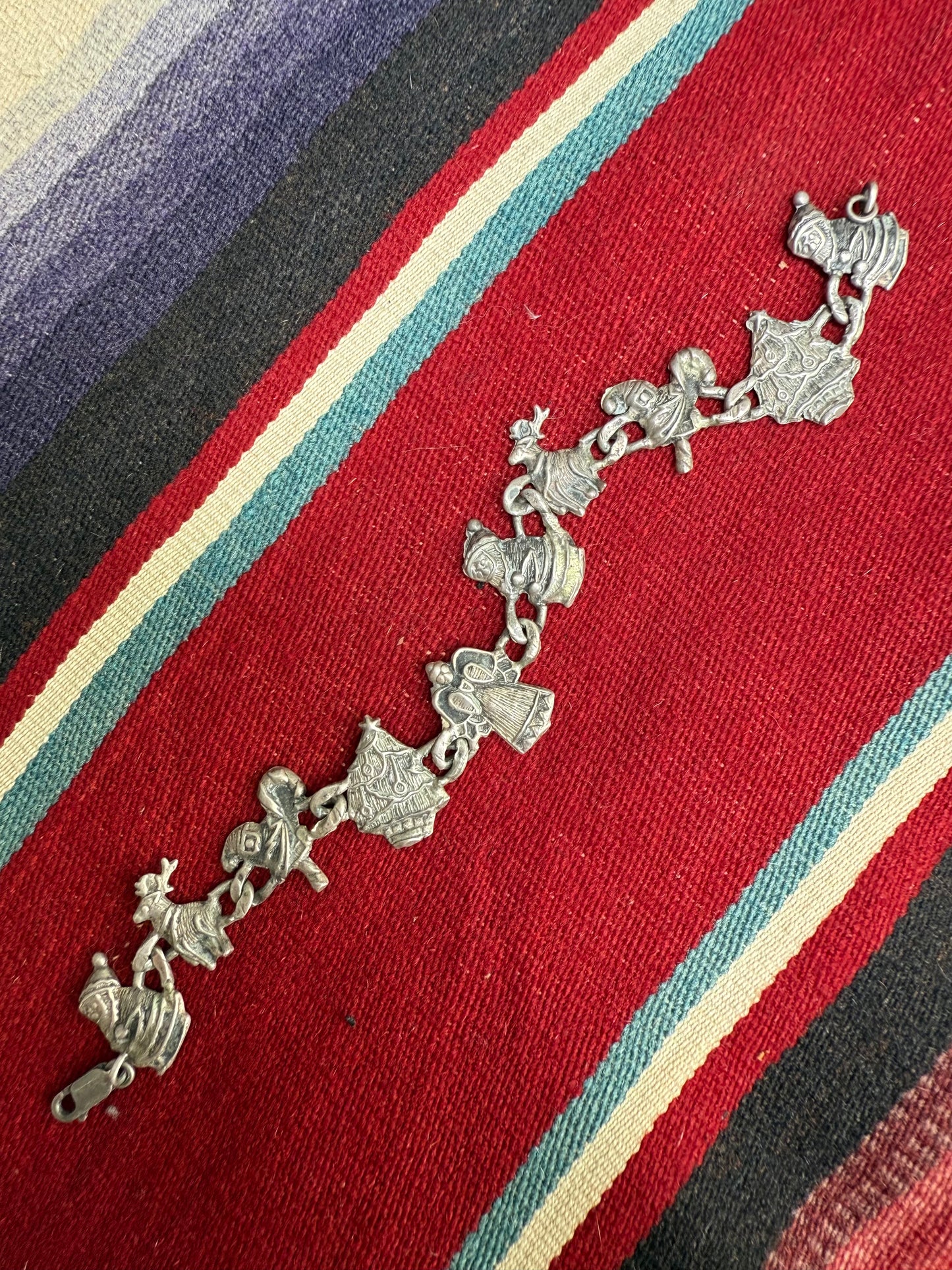 Vintage sterling Christmas bracelet (MA)