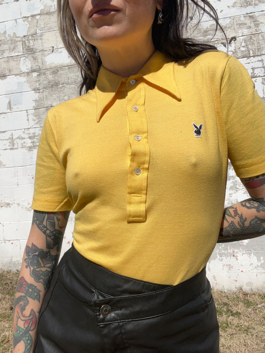 NOS Yellow Playboy Polo Made in Spain